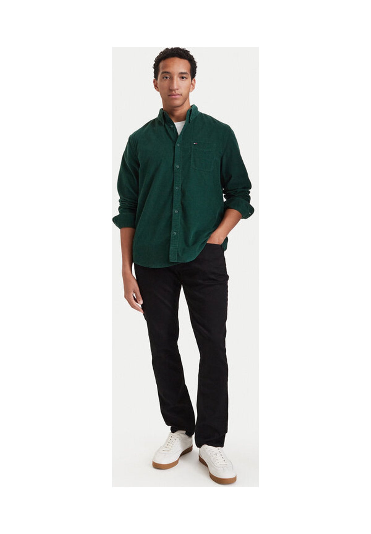 Camicia a Maniche Lunghe Tjm Reg Baby Corduro DM0DM23517 Velvet Green