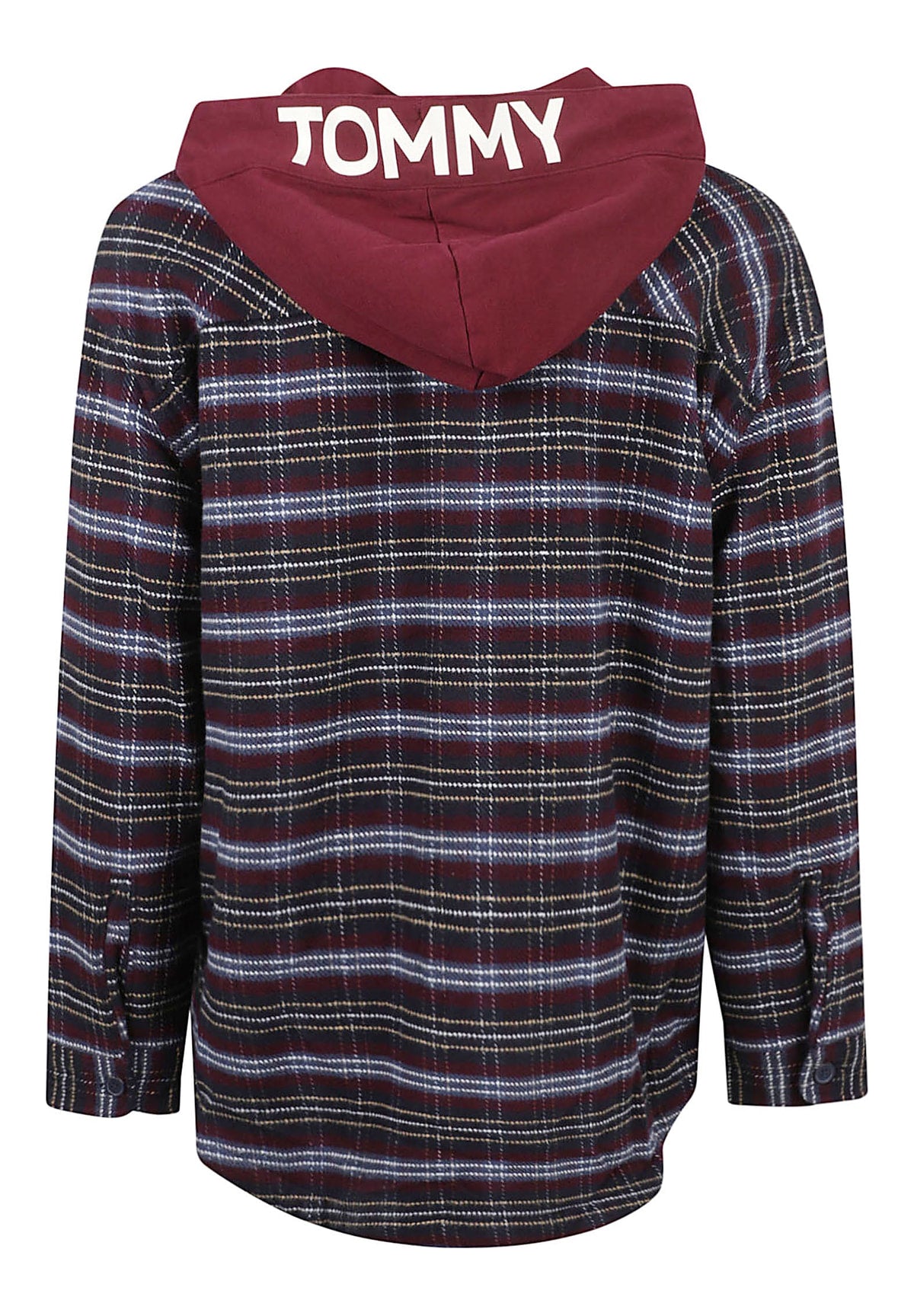 Camicia Overshirt Tjm Logo Hooded Over DM0DM23521 Calypso Berry Check