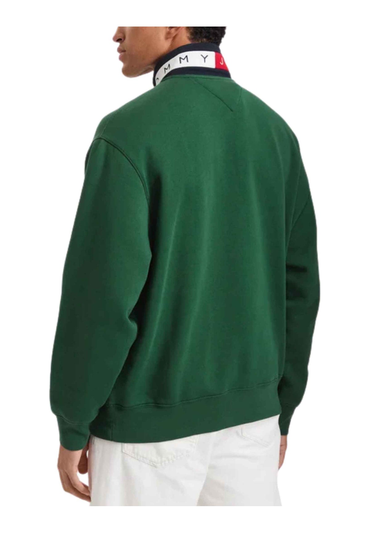 Felpa Mezza Zip Tjm Rlx Branded Coll DM0DM23605 Velvet Green