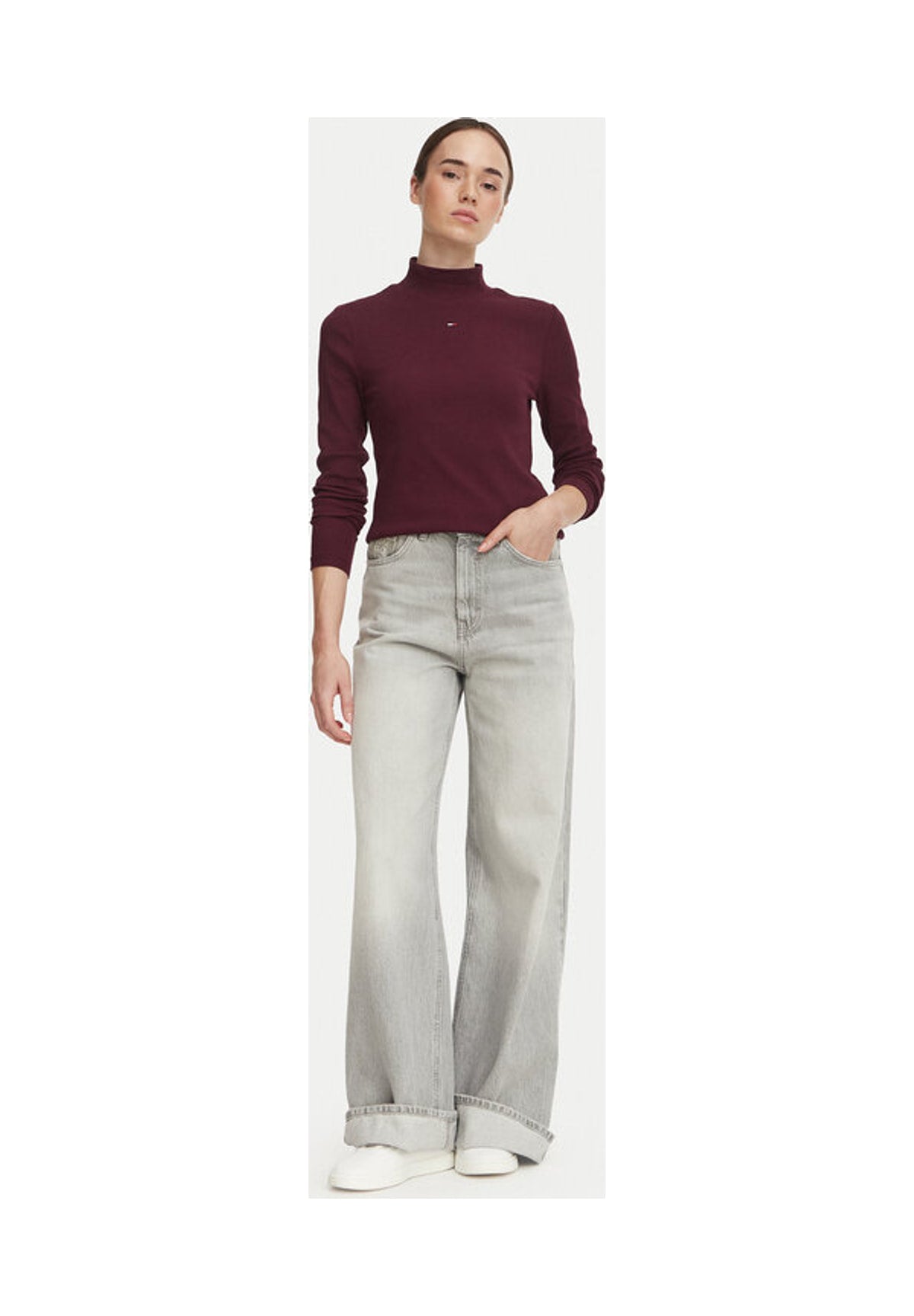 T-shirt a Maniche Lunghe Tjw Essential Mock N DW0DW19830 Calypso Berry