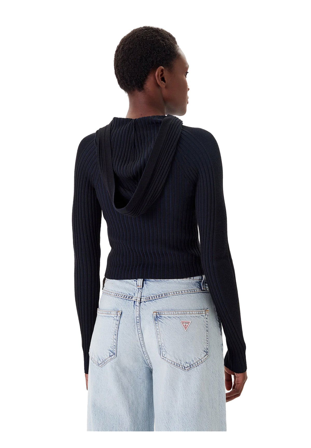 Maglione Girocollo Tjw Hood Zipper Rib DW0DW20974 Black