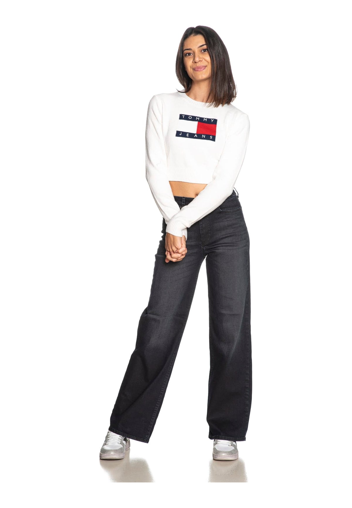 Maglione Girocollo Tjw Sparkle Flag Swe DW0DW21690 Off White