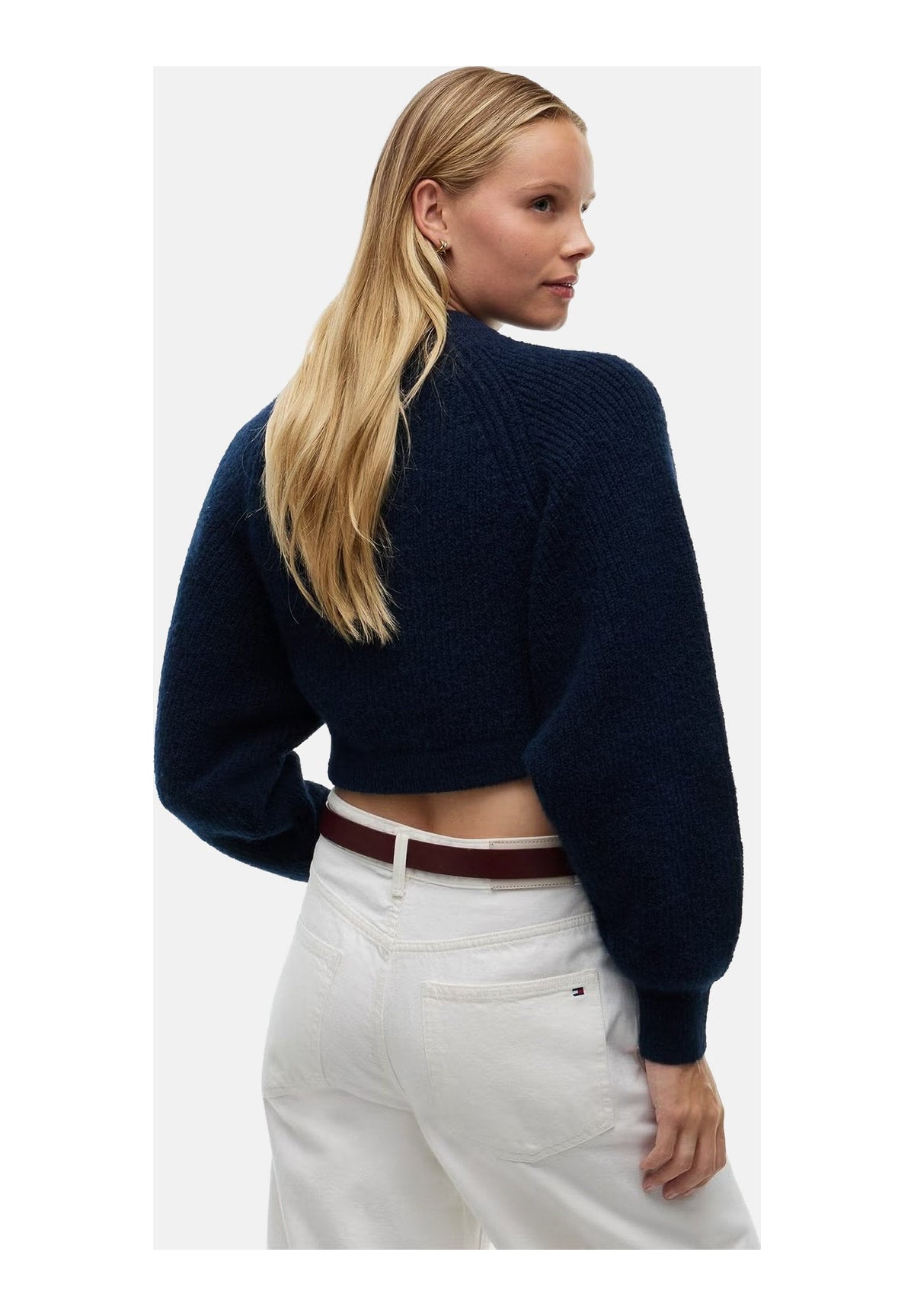Maglione Girocollo Tjw Crop Badge Sweat DW0DW22024 Dark Blue
