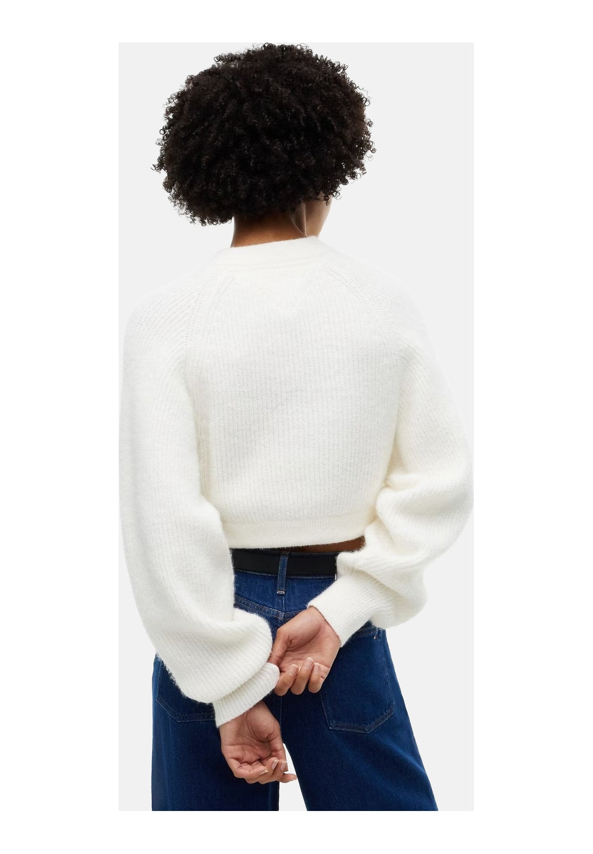 Maglione Girocollo Tjw Crop Badge Sweat DW0DW22024 Off White