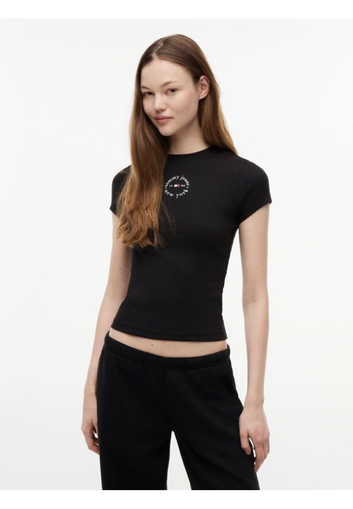 T-shirt a Maniche Corte Tjw Slim Ess Logo2 R DW0DW22807 Black