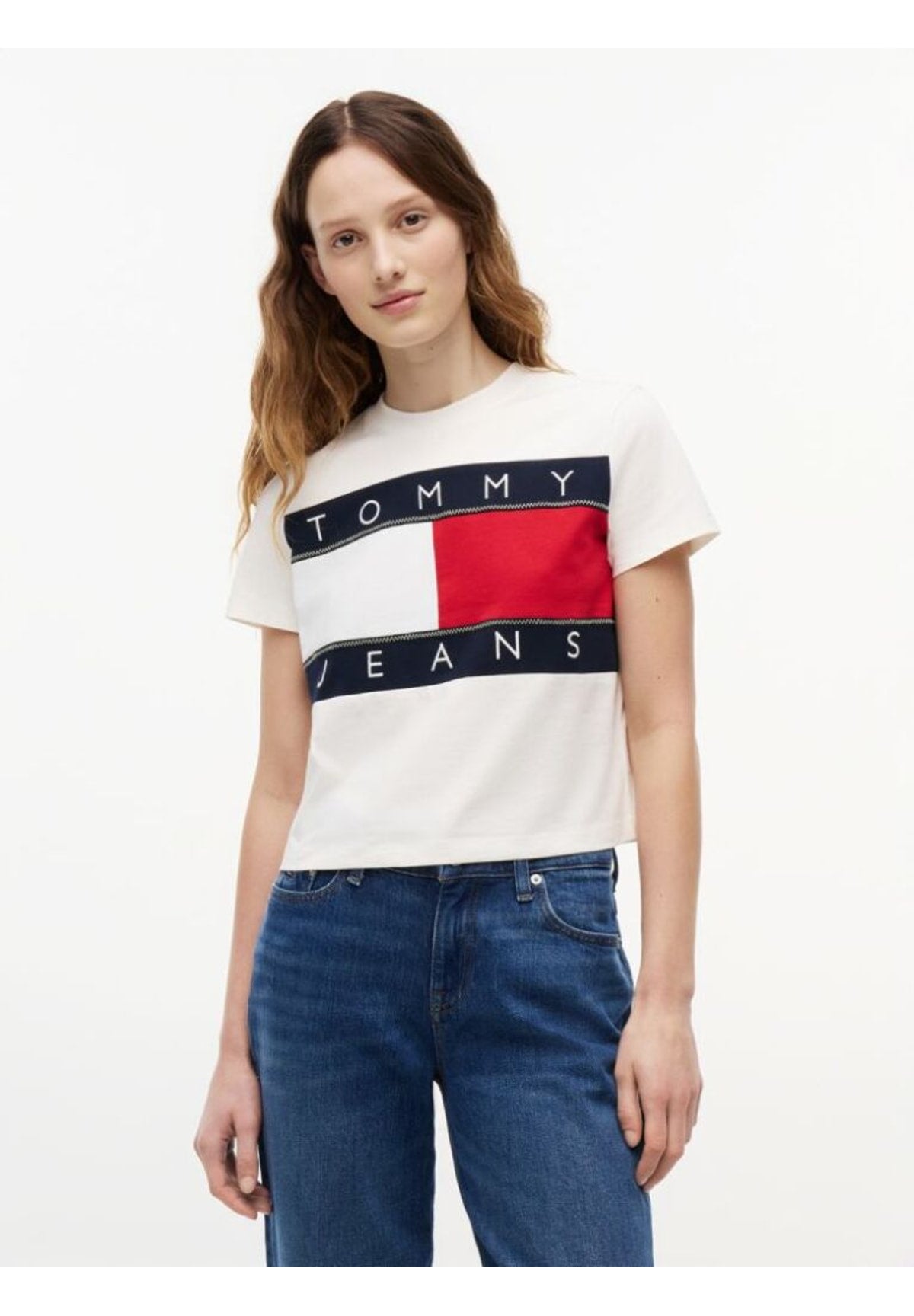 T-shirt a Maniche Corte Tjw Reg Flag Ss Tee DW0DW22818 Ancient White