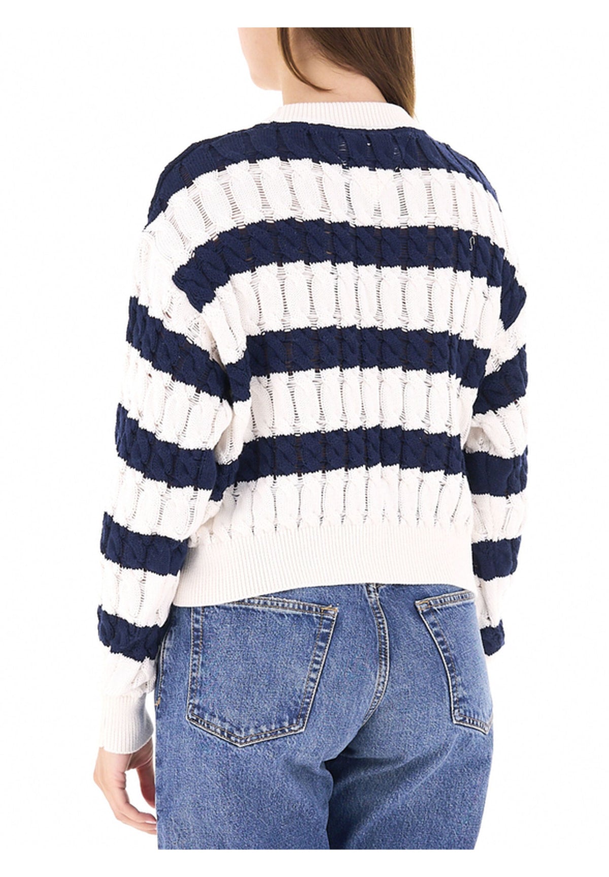 Maglione* Tjw Loose Cable Swea DW0DW22926 Dark Night Navy, Stripe