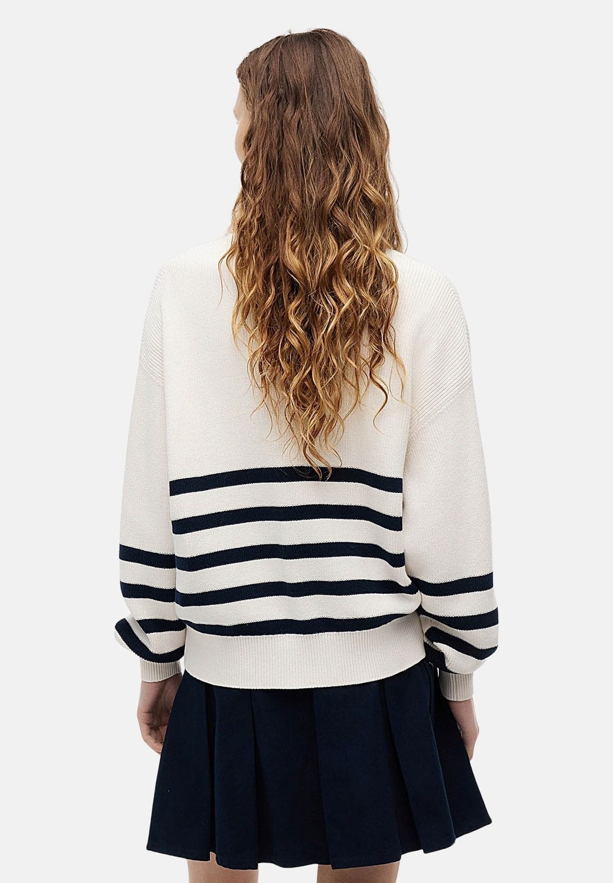 Maglione Collo Alto Tjw Quarter Zip Swea DW0DW22928 Ancient White, Stripe