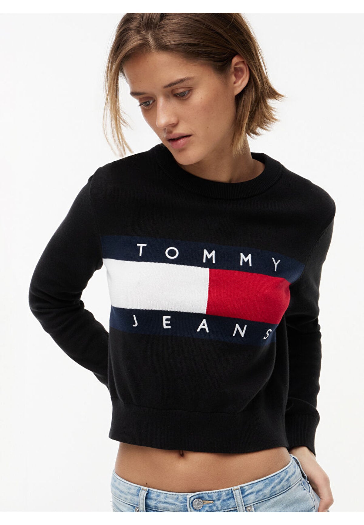 Maglione Girocollo Tjw Flag Crew Neck S DW0DW22930 Black