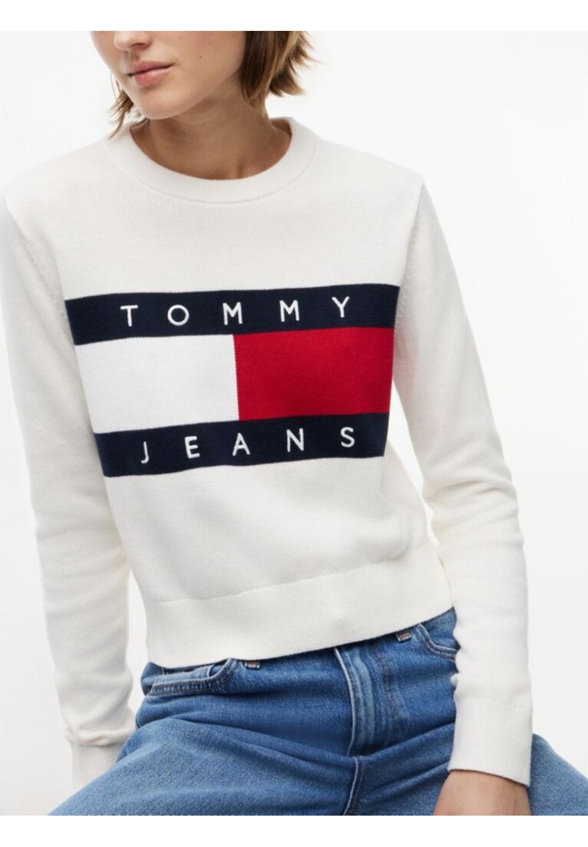 Maglione Girocollo Tjw Flag Crew Neck S DW0DW22930 Ancient White