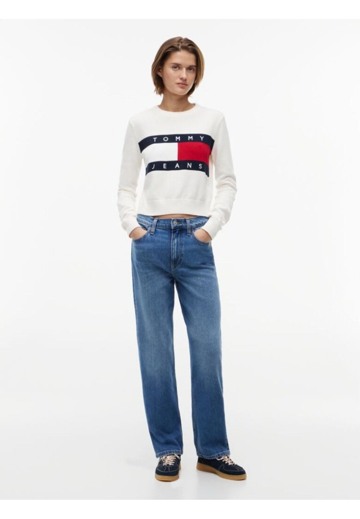Maglione Girocollo Tjw Flag Crew Neck S DW0DW22930 Ancient White