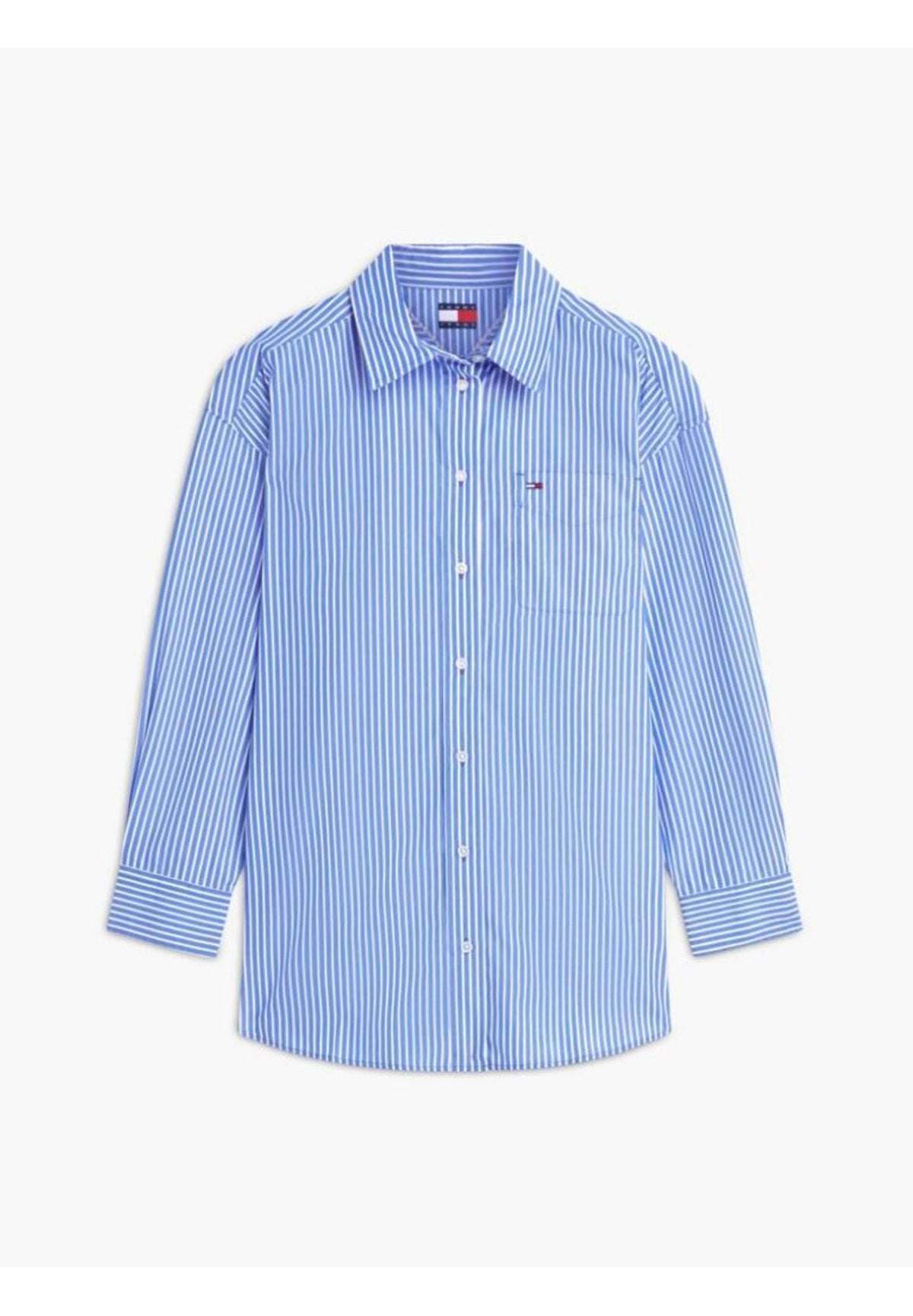 Camicia a Maniche Lunghe Tjw Ovs Essential Sh DW0DW22936 Noble Blue, Stripe