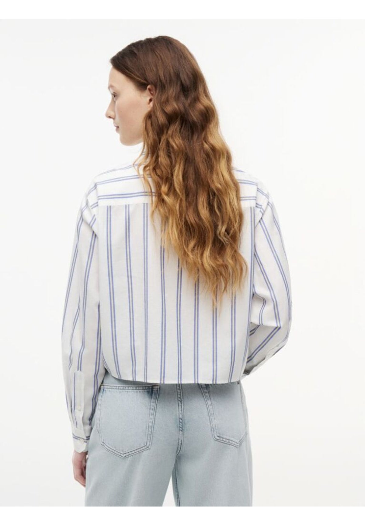 Camicia a Maniche Corte Tjw Rlx Crop Shirt DW0DW22943 Ecru, Multi Stripe