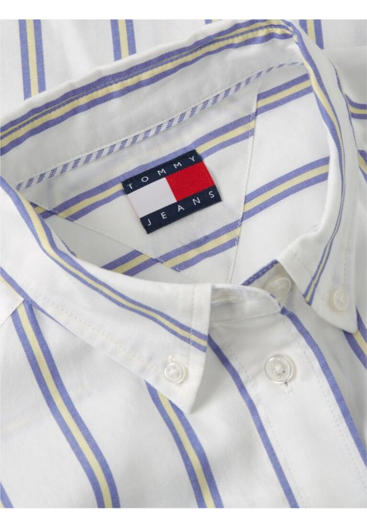 Camicia a Maniche Corte Tjw Rlx Crop Shirt DW0DW22943 Ecru, Multi Stripe
