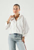 Tommy Jeans Camicia a Maniche Corte Tjw Rlx Crop Shirt DW0DW22943 Ecru, Multi Stripe