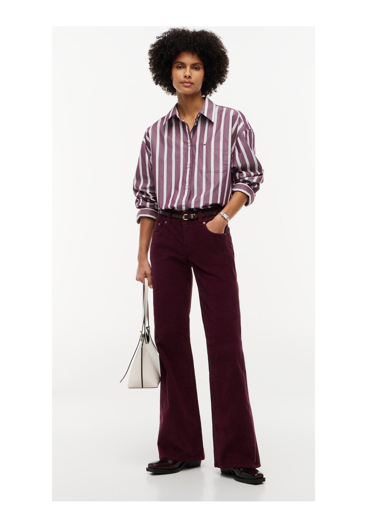 Camicia a Maniche Lunghe Tjw Ovs Essential Sh DW0DW23340 Calypso Berry, Stripe
