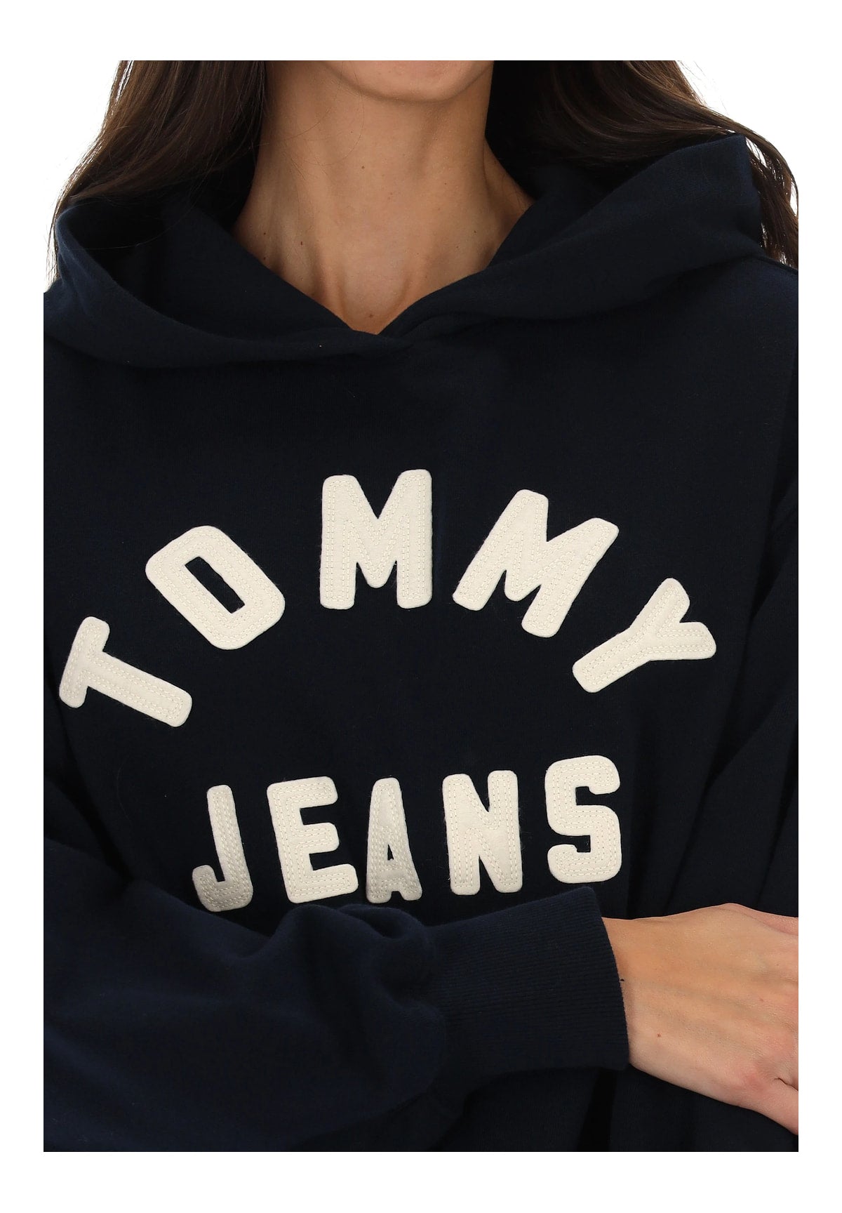 Felpa Pullover con Cappuccio Tjw Ovs Sh Tommy Arc DW0DW23455 Dark Blue