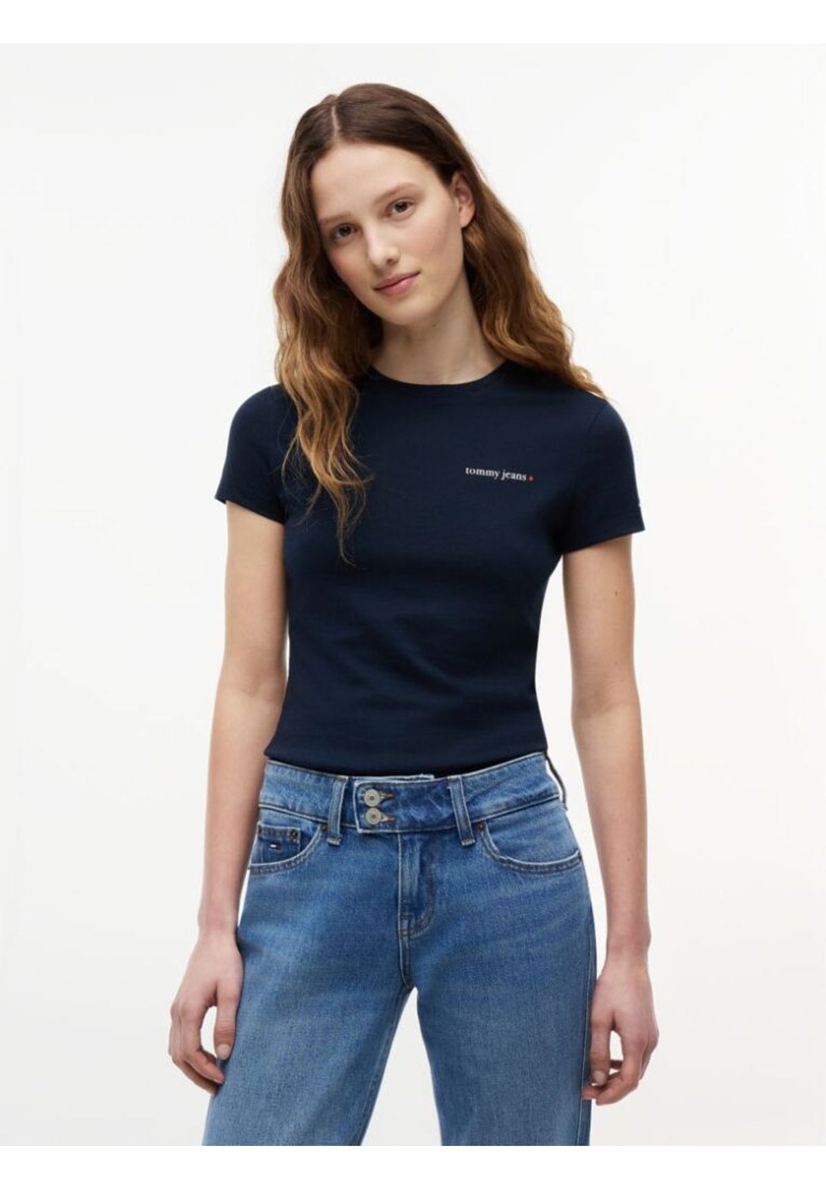 T-shirt a Maniche Corte Tjw Slim Ess Logo 1 DW0DW23479 Dark Night Navy