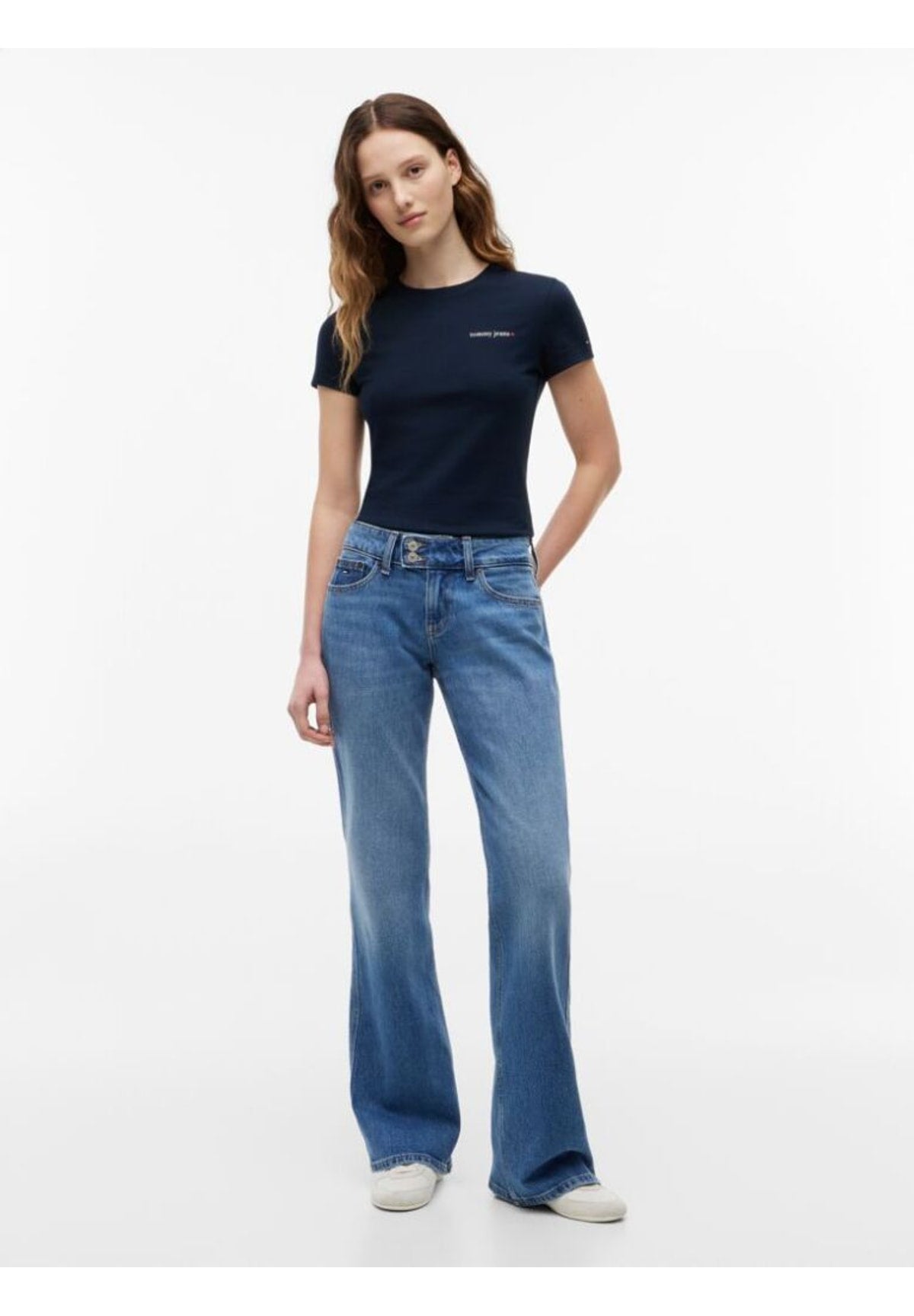 T-shirt a Maniche Corte Tjw Slim Ess Logo 1 DW0DW23479 Dark Night Navy