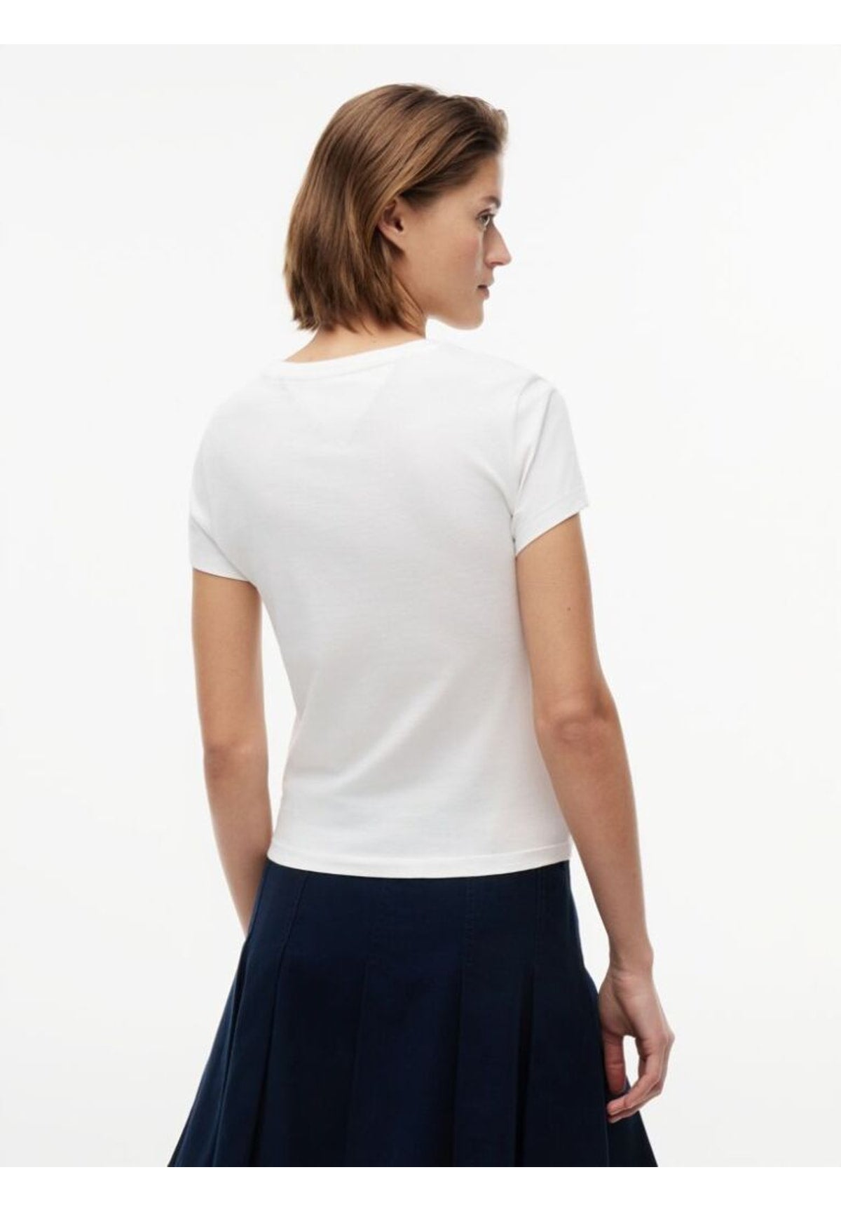 T-shirt a Maniche Corte Tjw Slim Ess Logo 1 DW0DW23479 Ecru