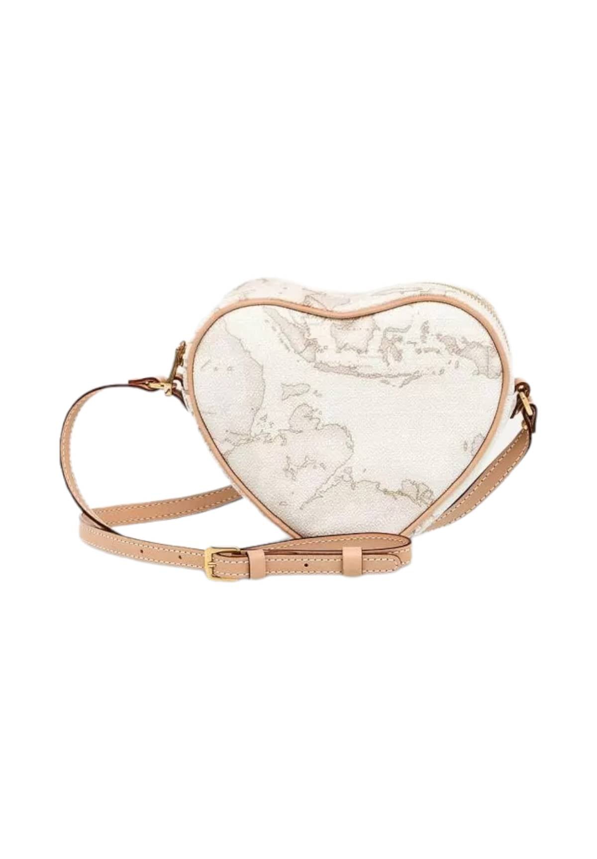 Borsa A Tracolla Mini A Cuore D043 Geo White