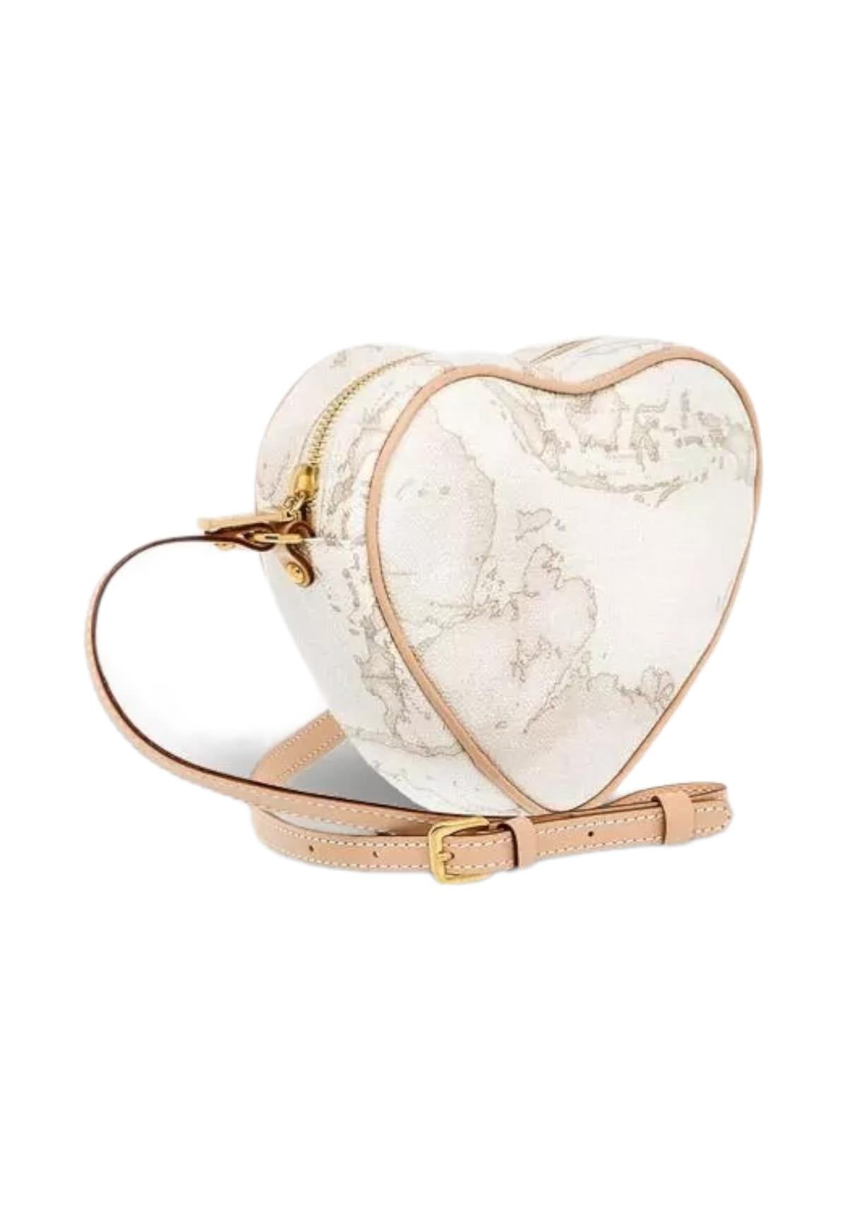 Borsa A Tracolla Mini A Cuore D043 Geo White