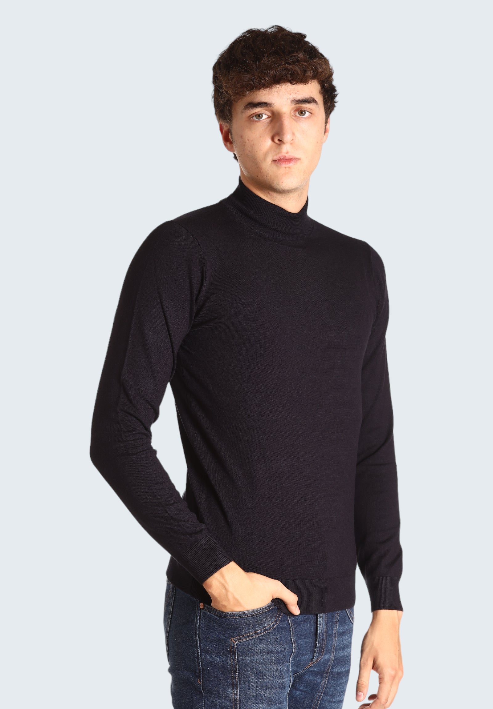 Maglione Collo Alto 3007900 Blu Navy