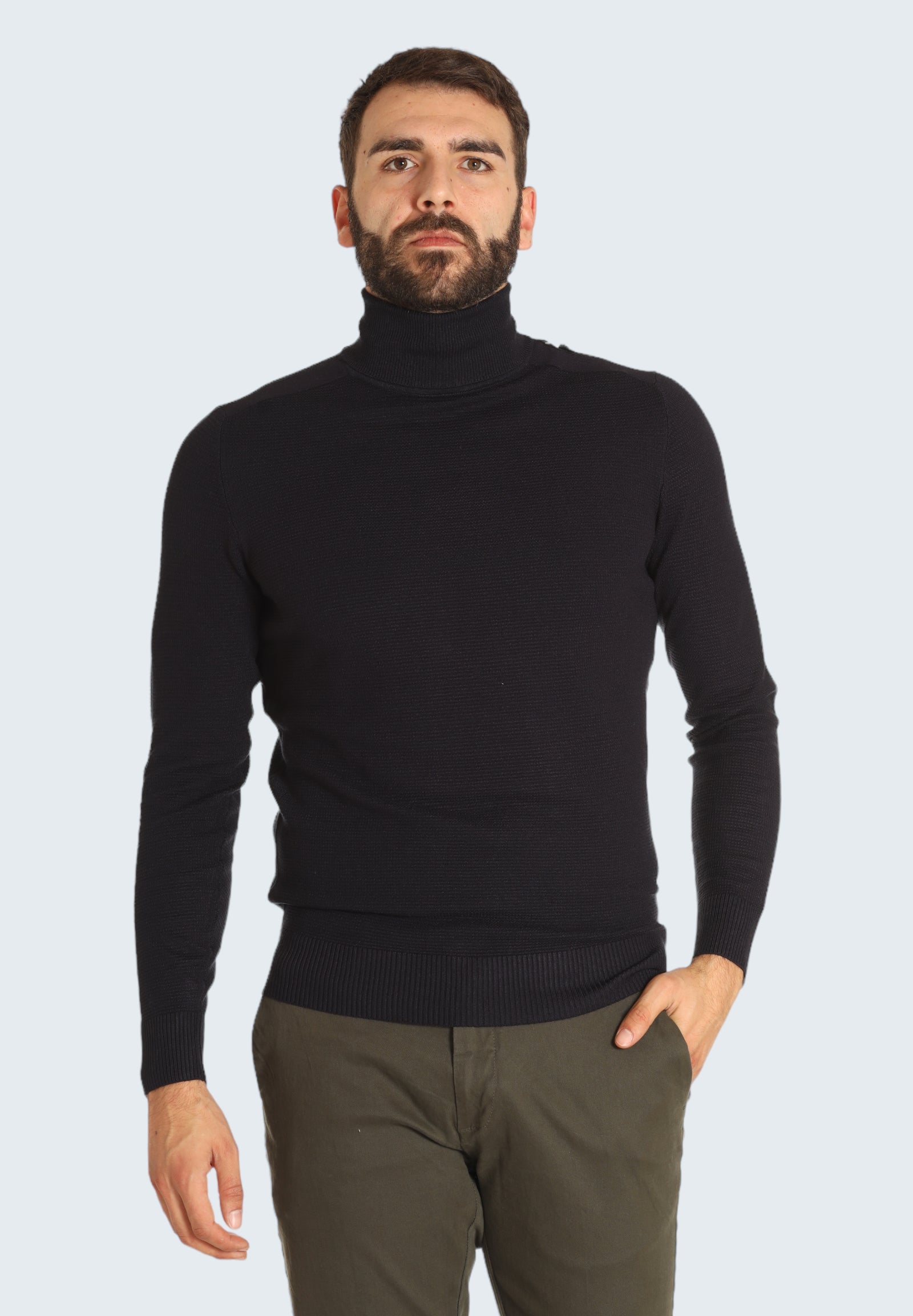 Maglione Collo Alto 8012223 Blu Navy