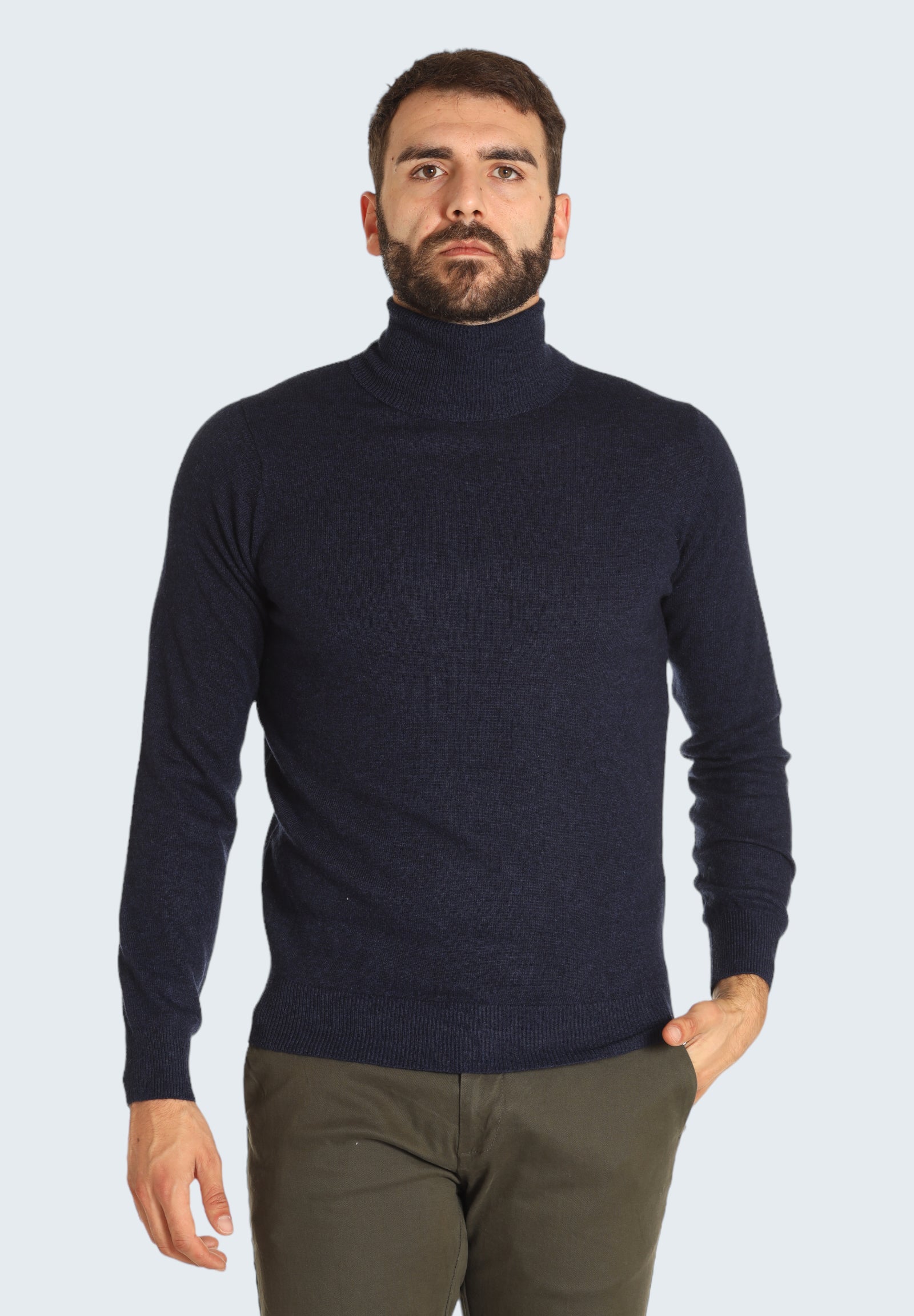 Maglione Collo Alto 8151223 Prussia, Blu