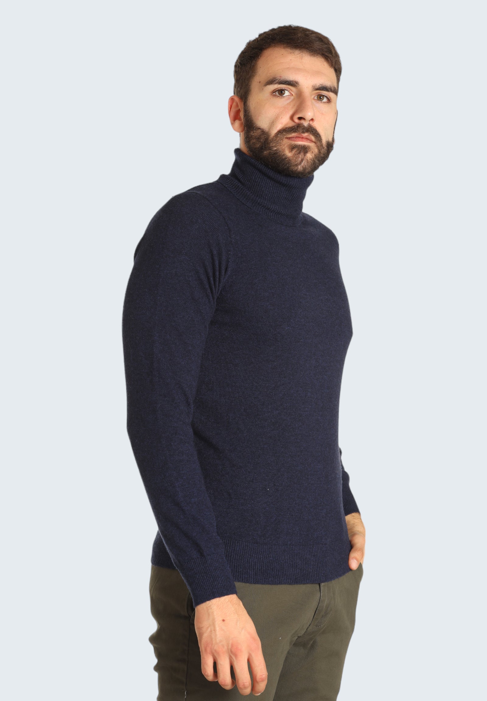 Maglione Collo Alto 8151223 Prussia, Blu