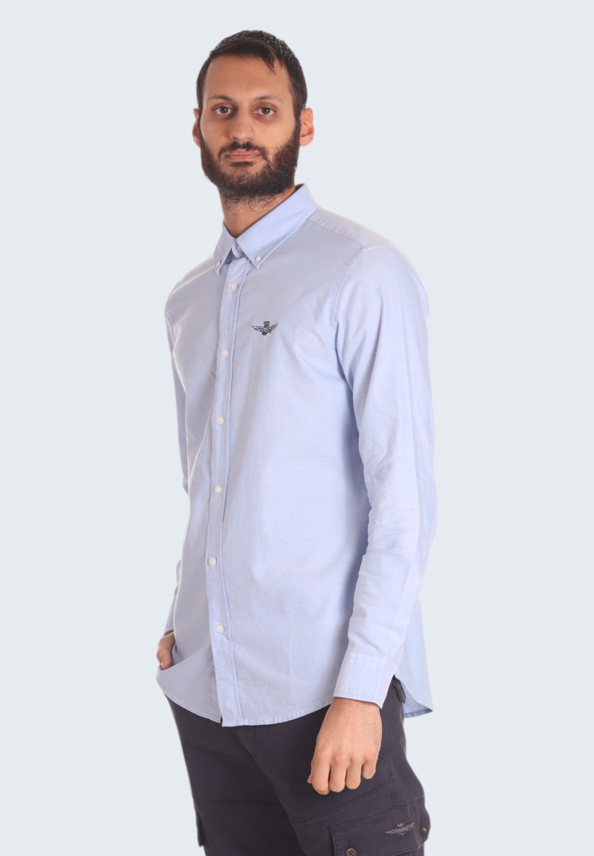 Camicia a Maniche Lunghe 242CA1262CT3289 Light Blue Oxford