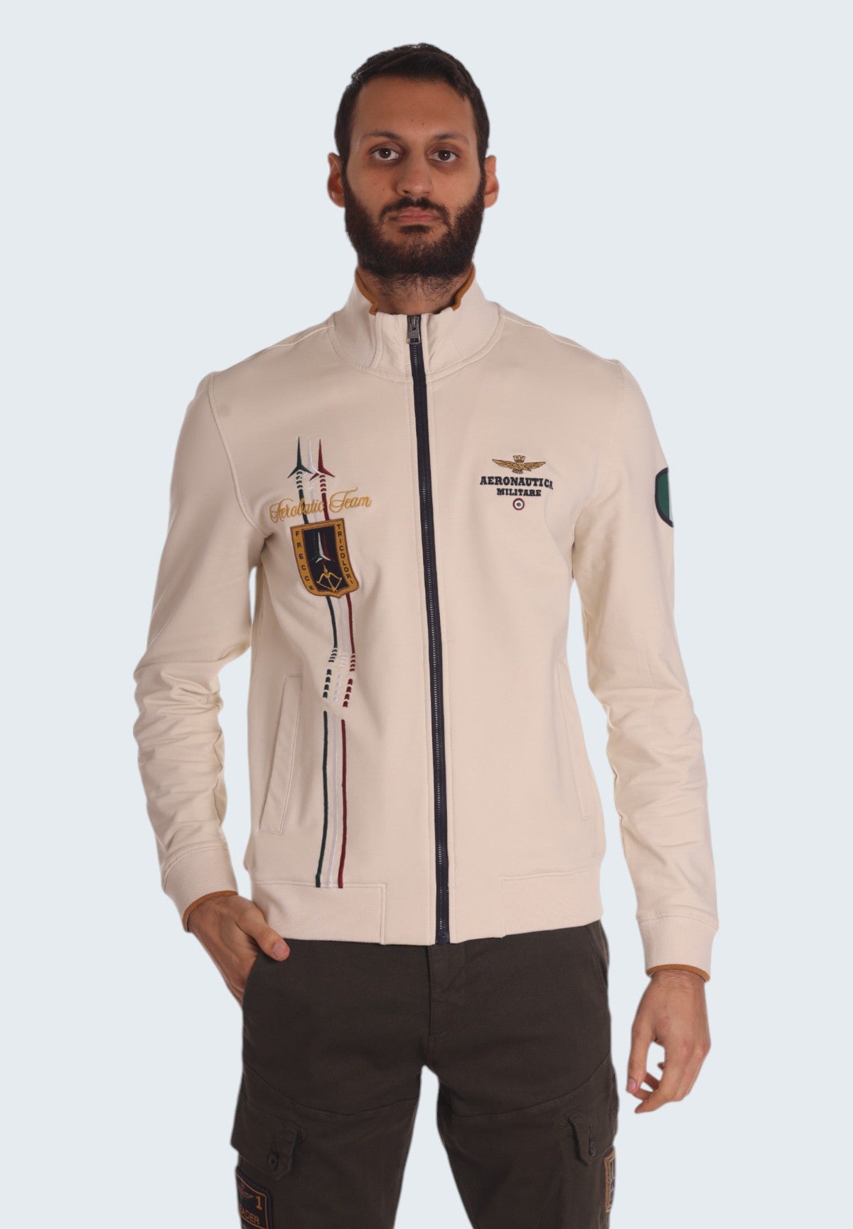 Felpa Full-Zip 242FE1869F439 White Beige