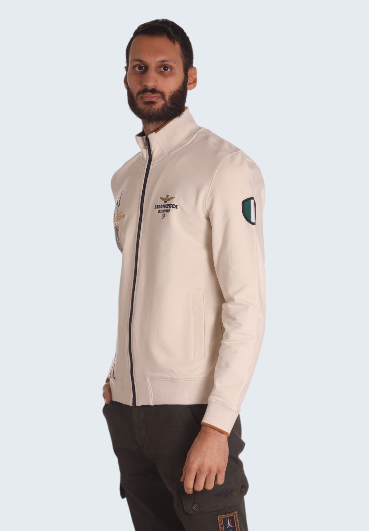 Felpa Full-Zip 242FE1869F439 White Beige