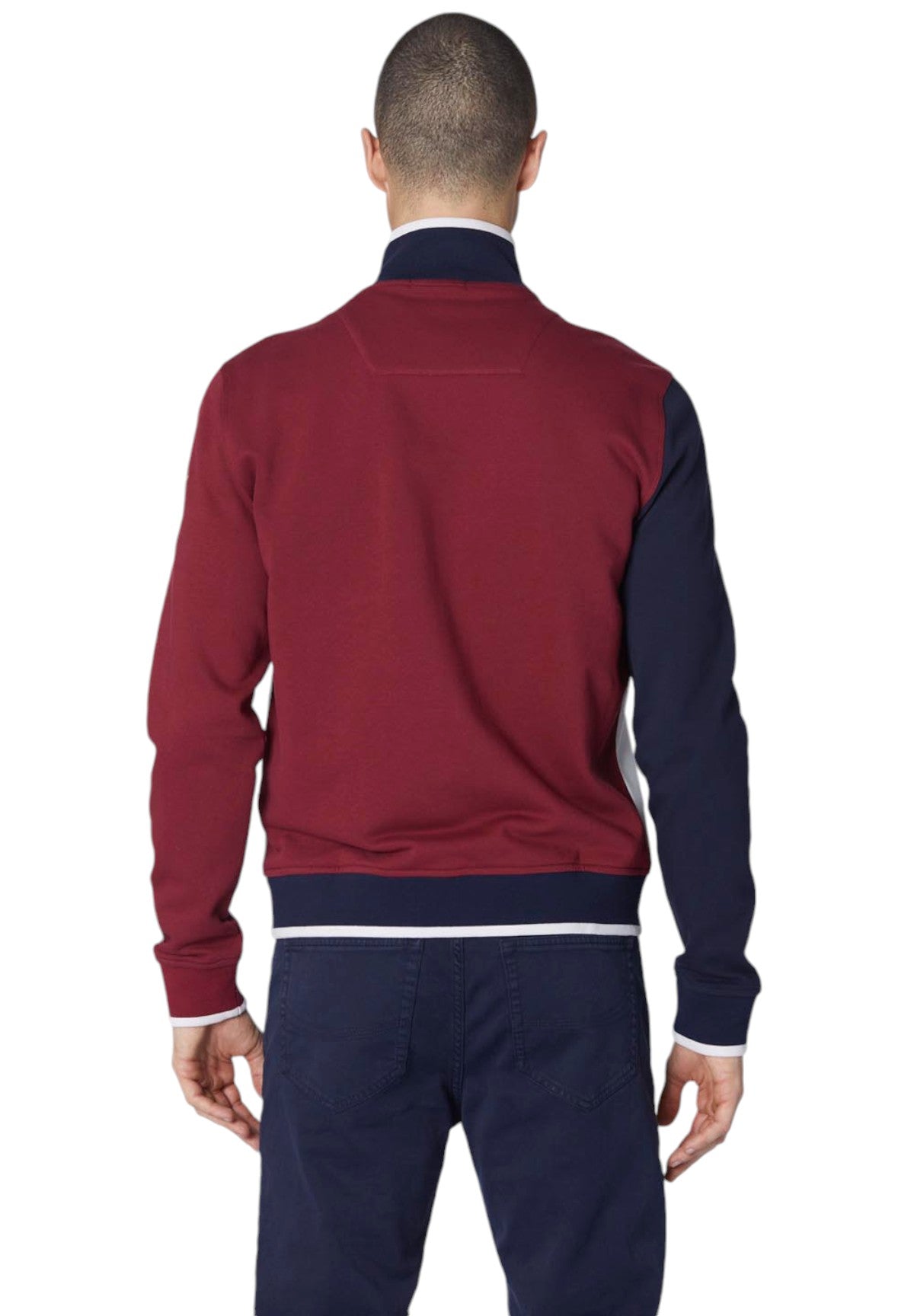 Felpa Full-Zip 242FE1945F564 Burgundy, Milk White