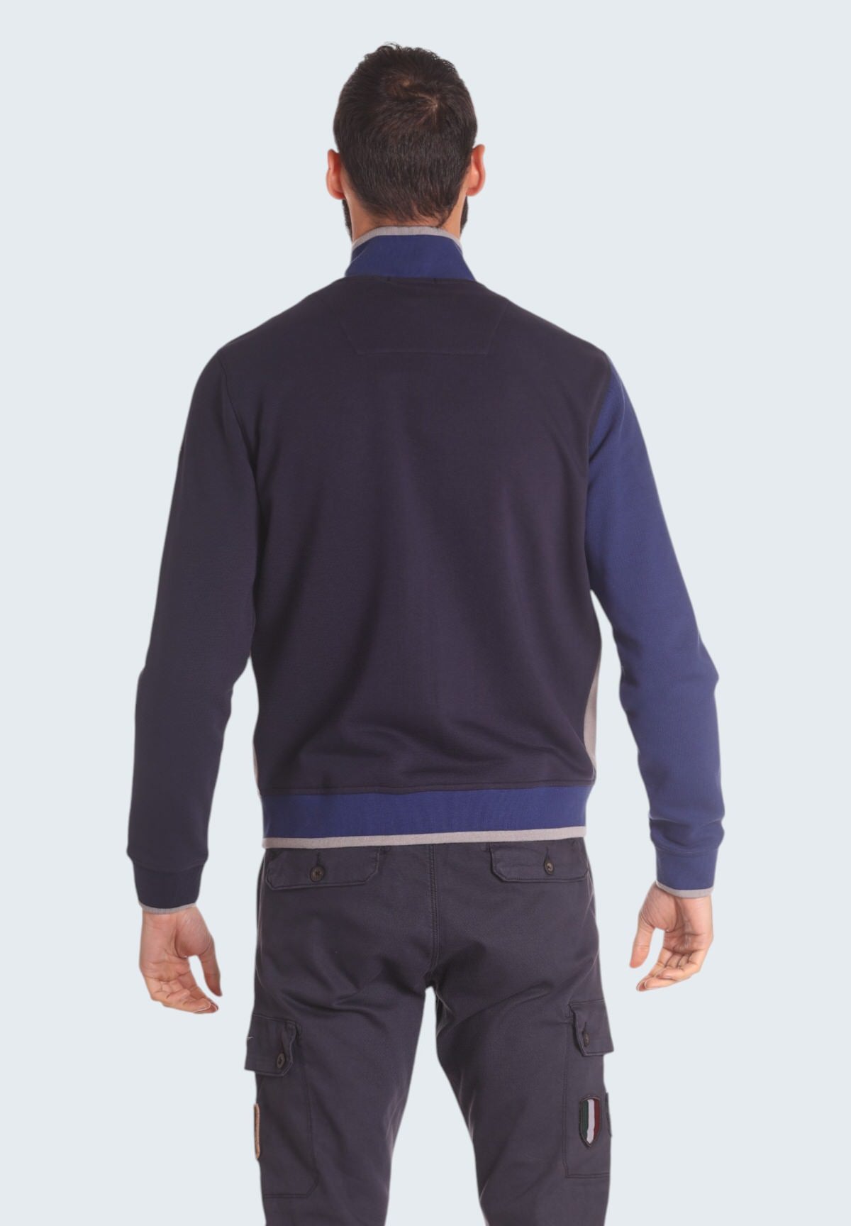 Felpa Full-Zip 242FE1945F564 Dark Blu, Stone Grey