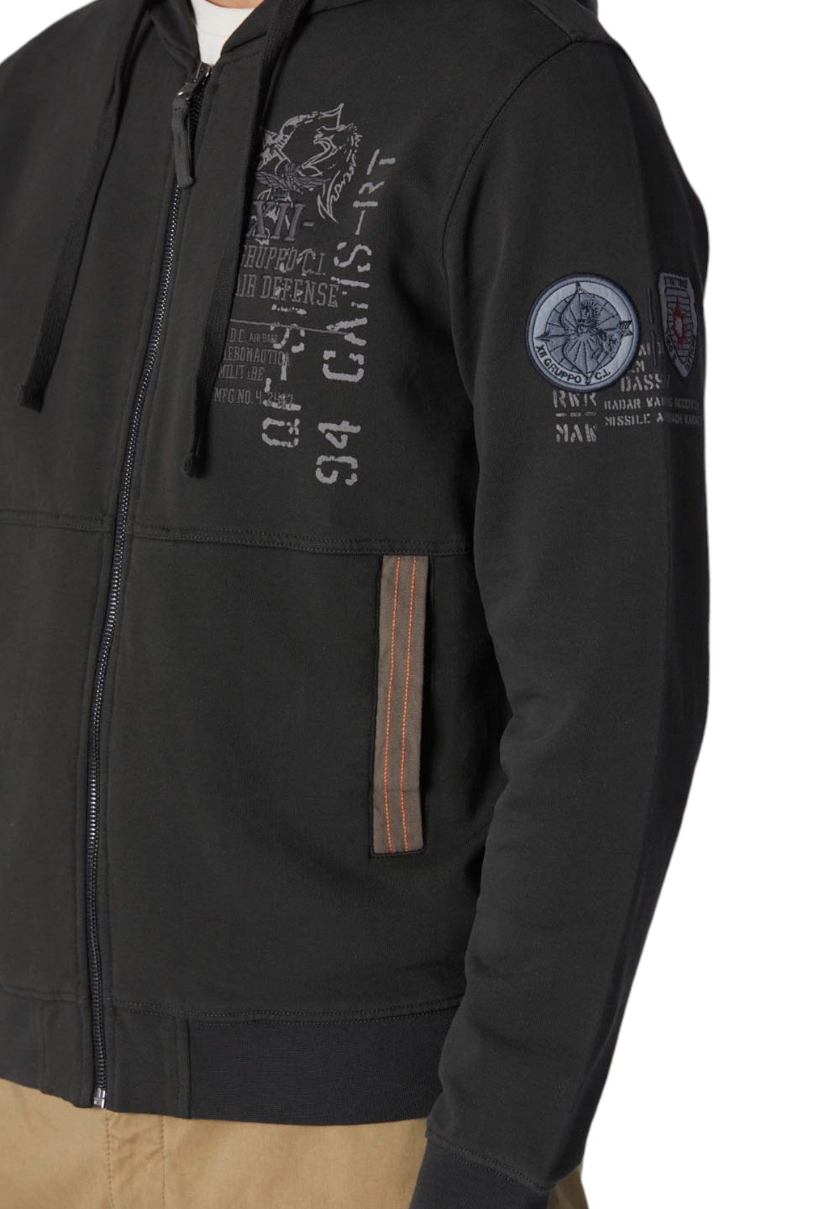 Felpa Full-Zip con Cappuccio 242FE1952F511 Dark Musk