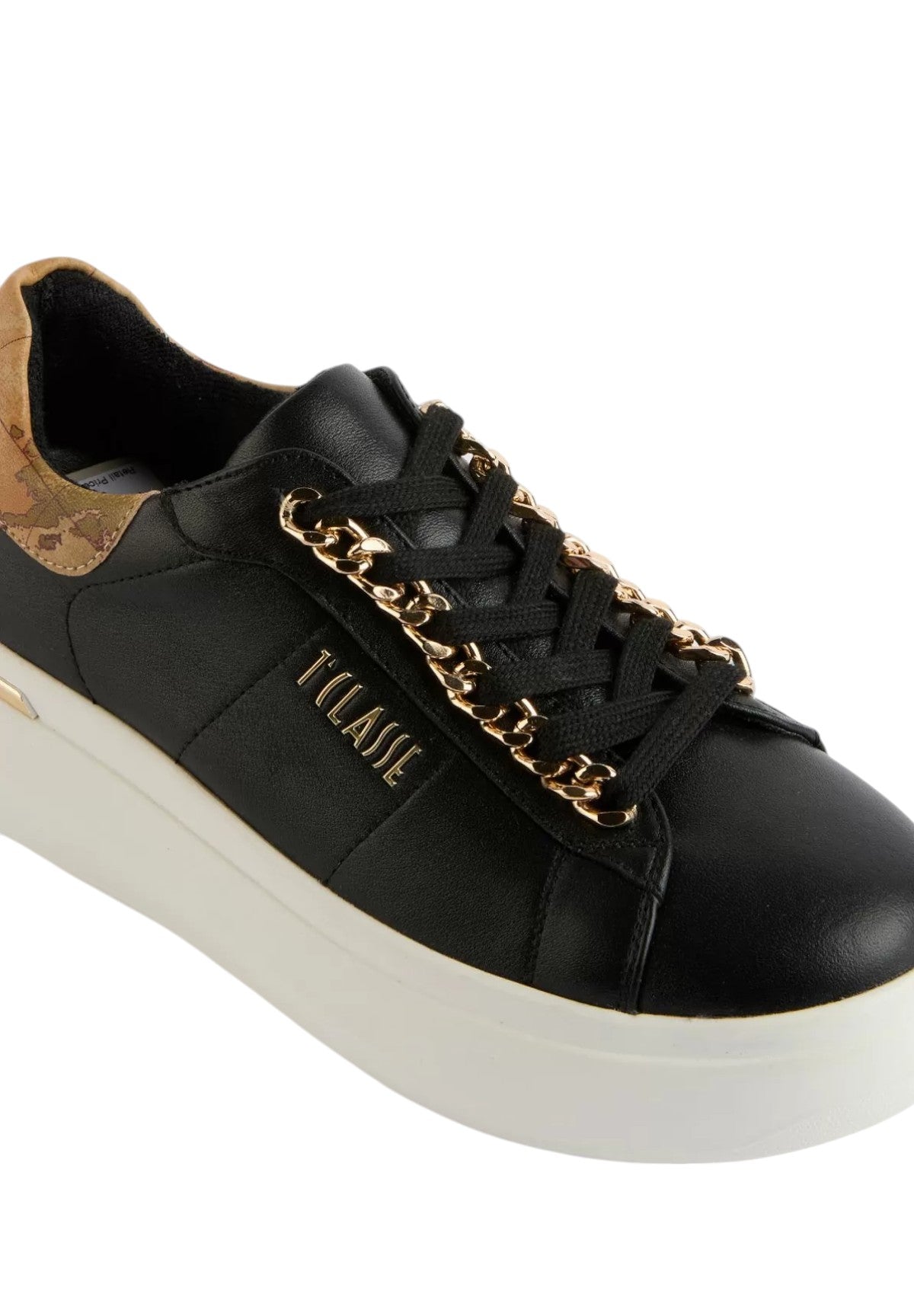 Sneakers Eco nappa con dettaglio catena 1009 Nero