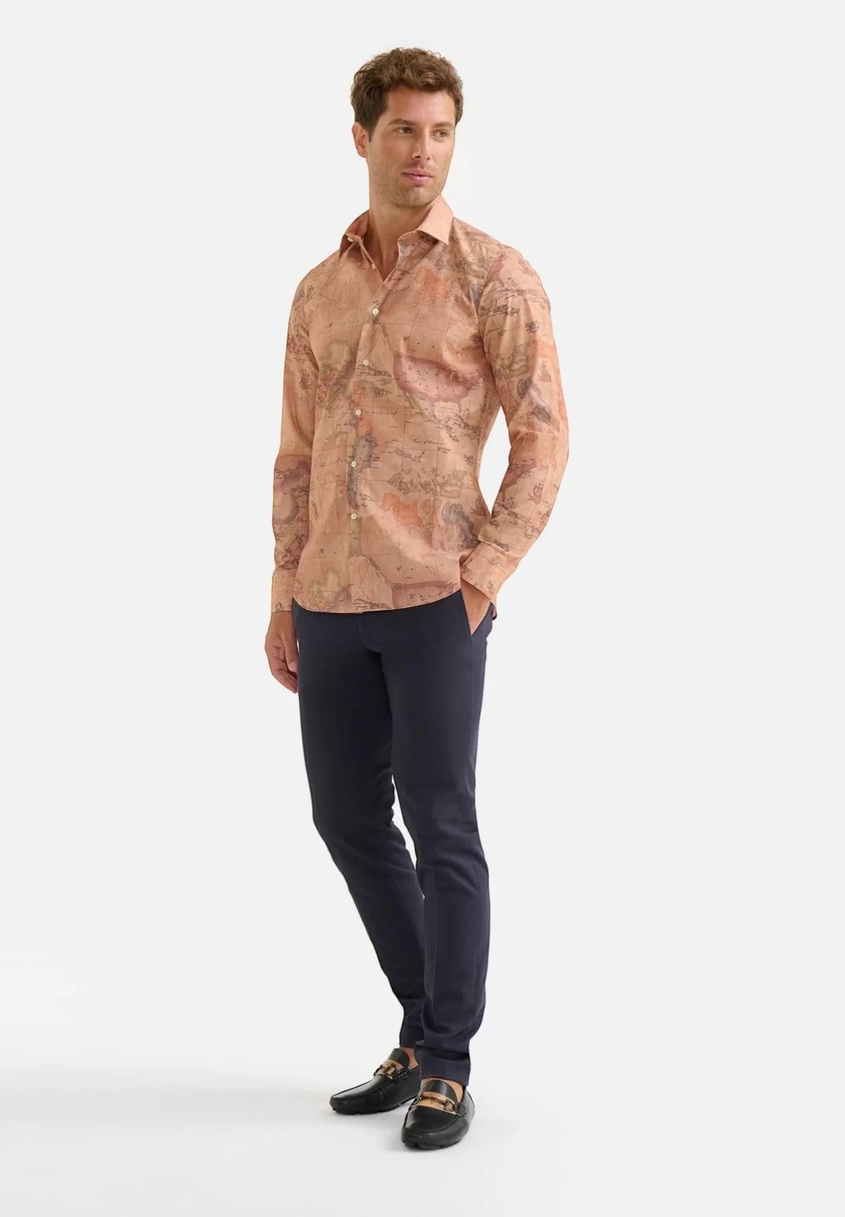 Camicia a Maniche Lunghe Slim Fit 1305 Naturale