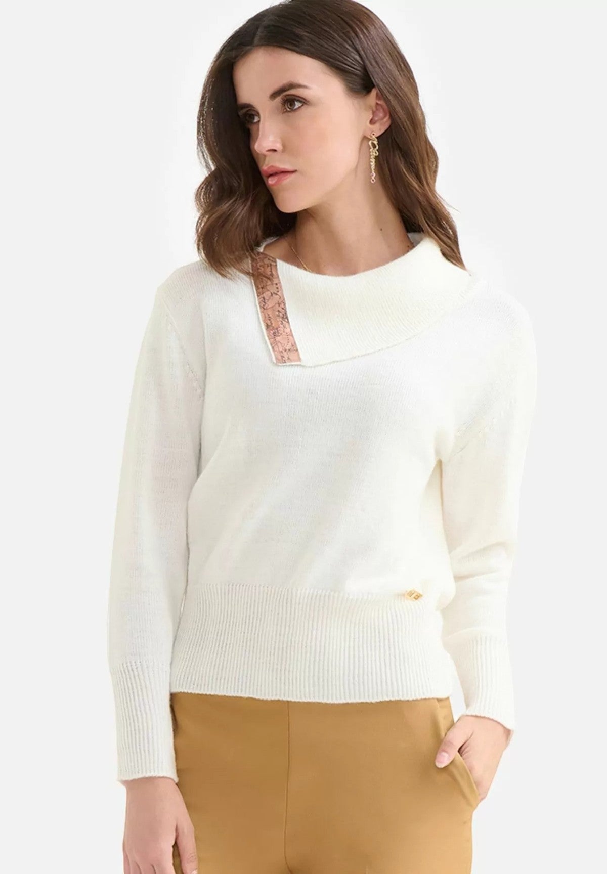 Maglione Girocollo 7028 Bianco Lana