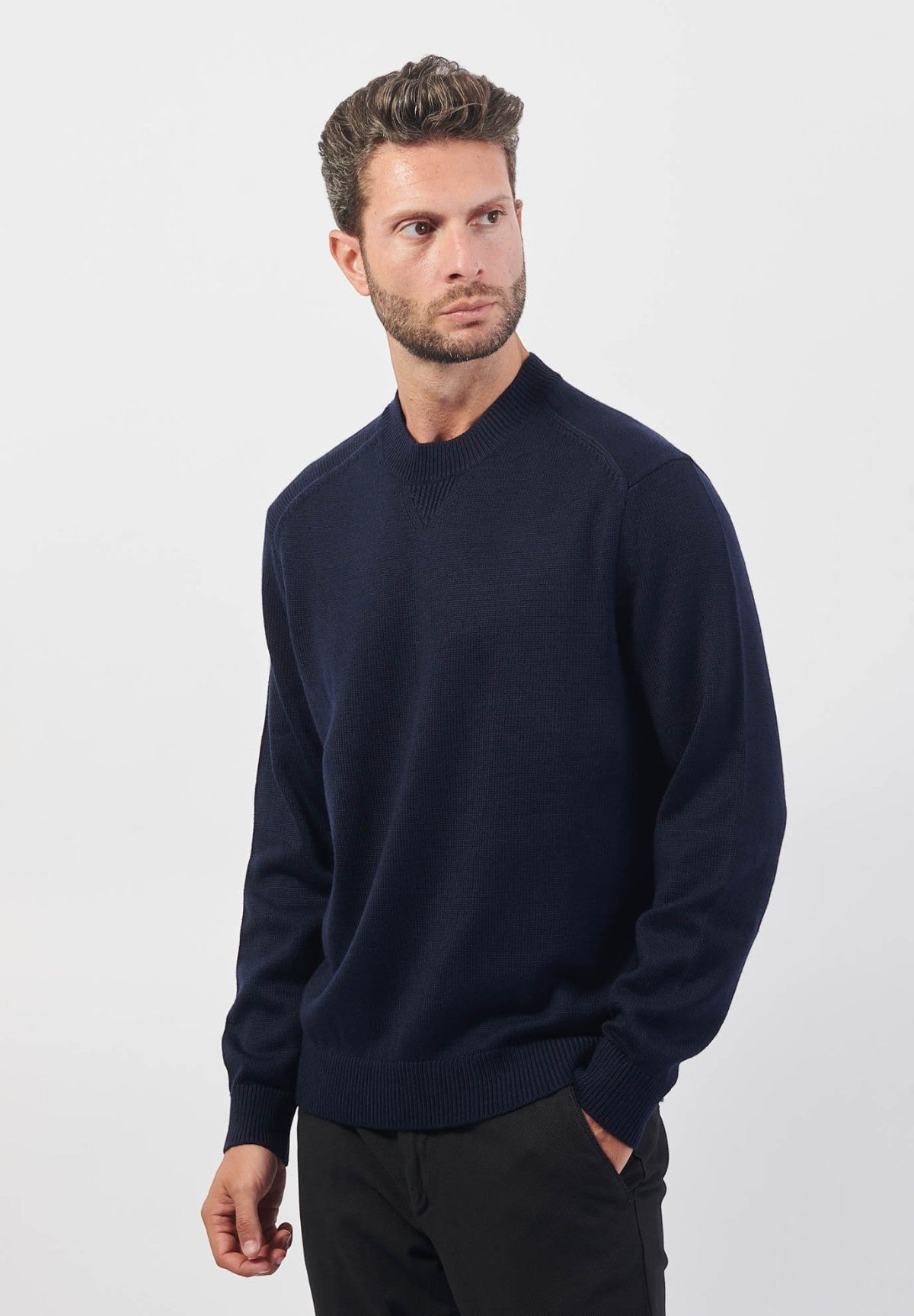 Maglione Girocollo 6DZM1F Navy