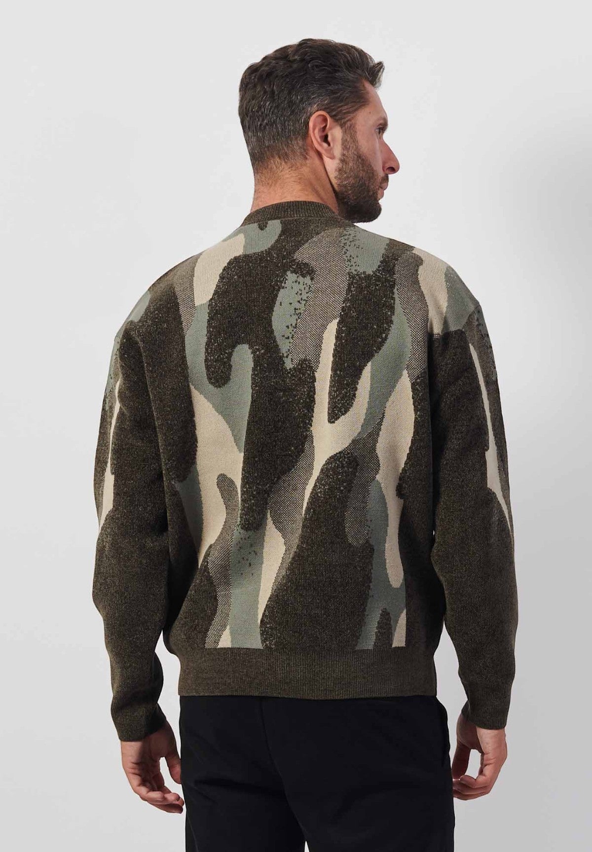 Maglione Girocollo 6DZM1J Green Camo