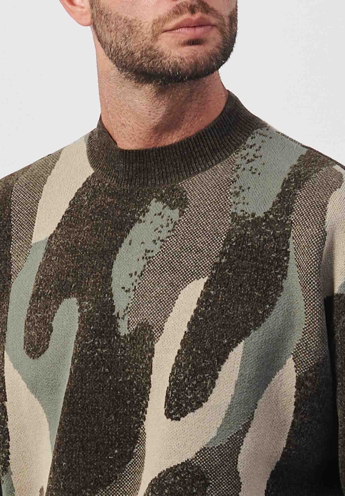 Maglione Girocollo 6DZM1J Green Camo