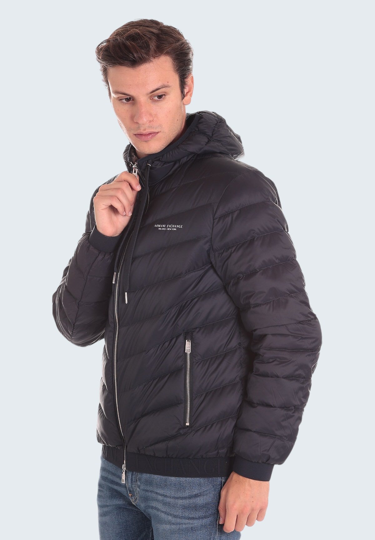 Piumino Leggero Piumino leggero in piuma d'anatra 8NZB53 Navy, Melange Grey