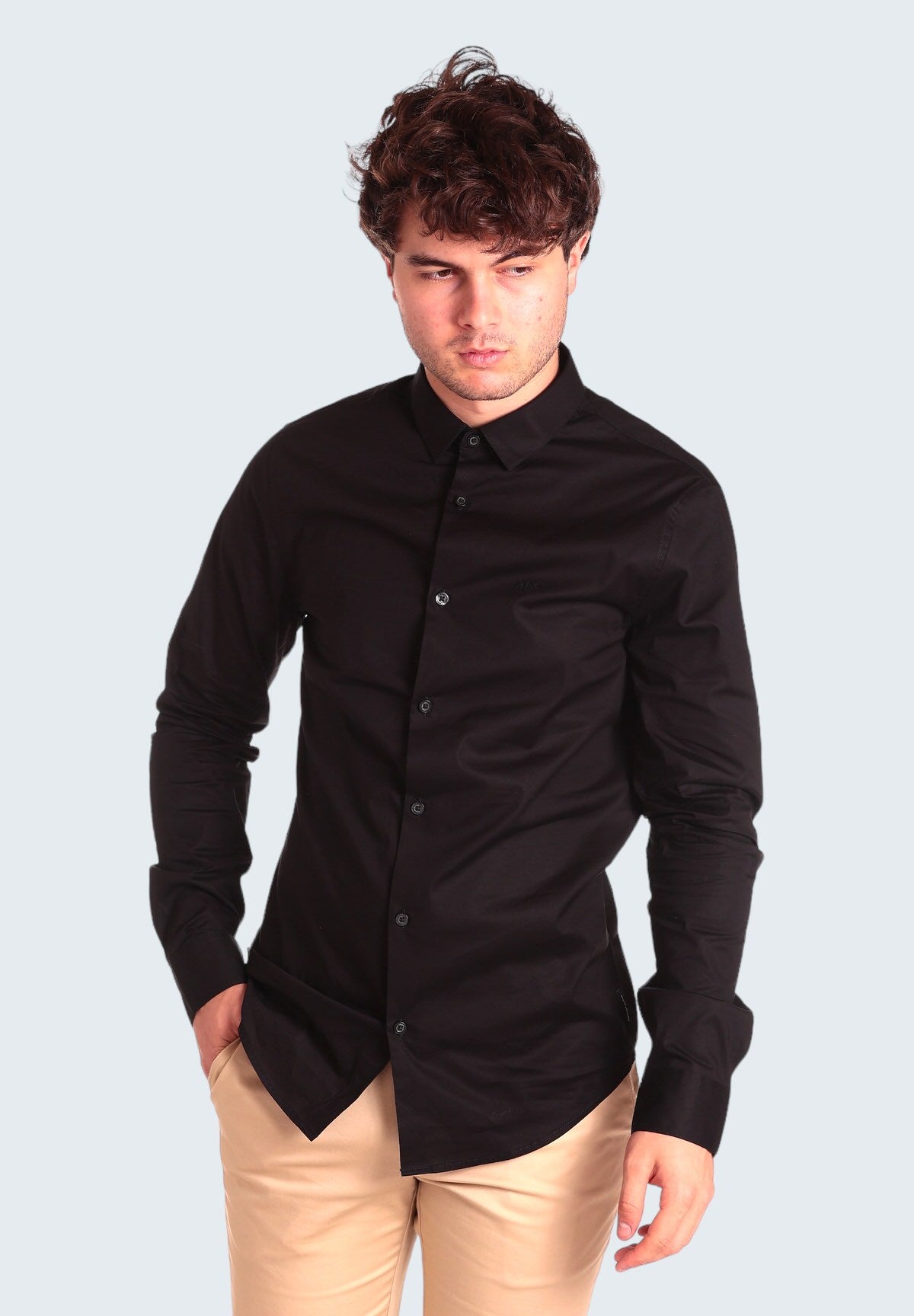 Camicia a Maniche Lunghe 8NZC31 Black