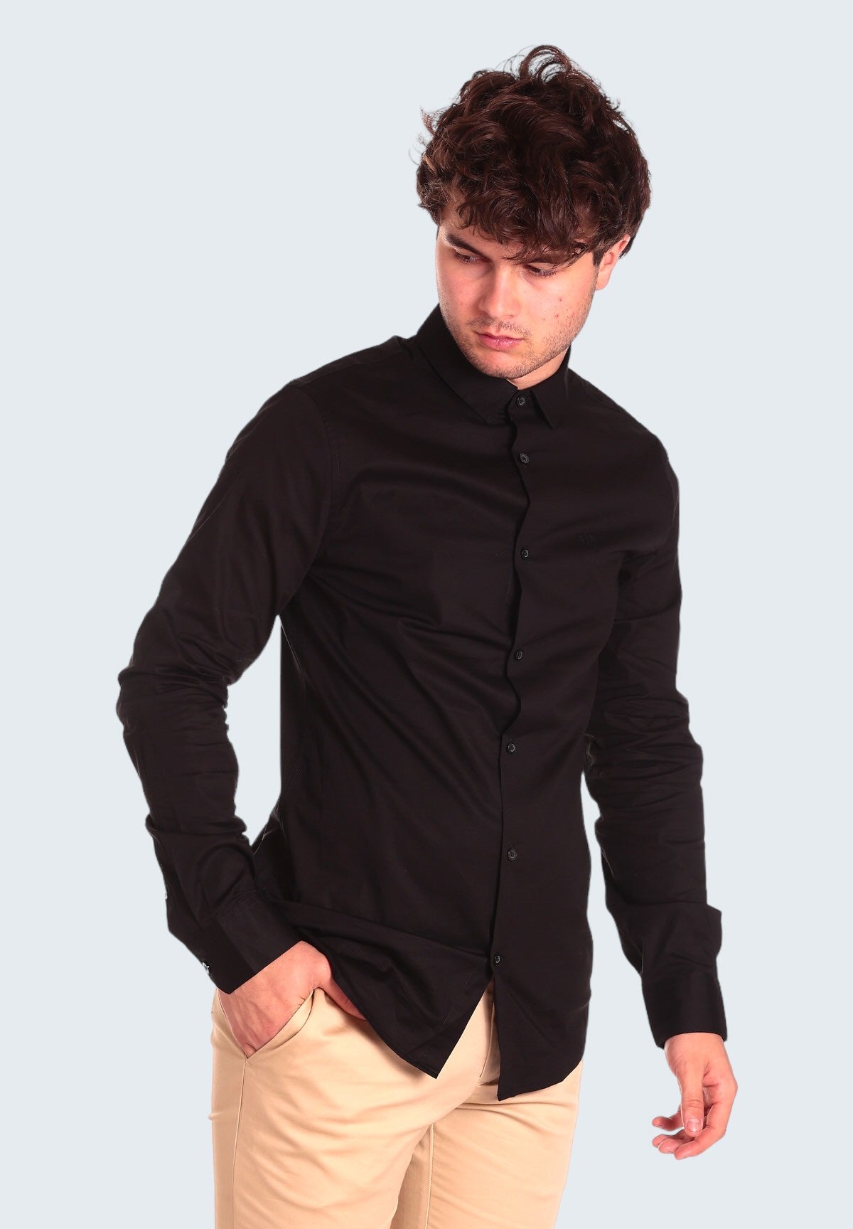 Camicia a Maniche Lunghe 8NZC31 Black