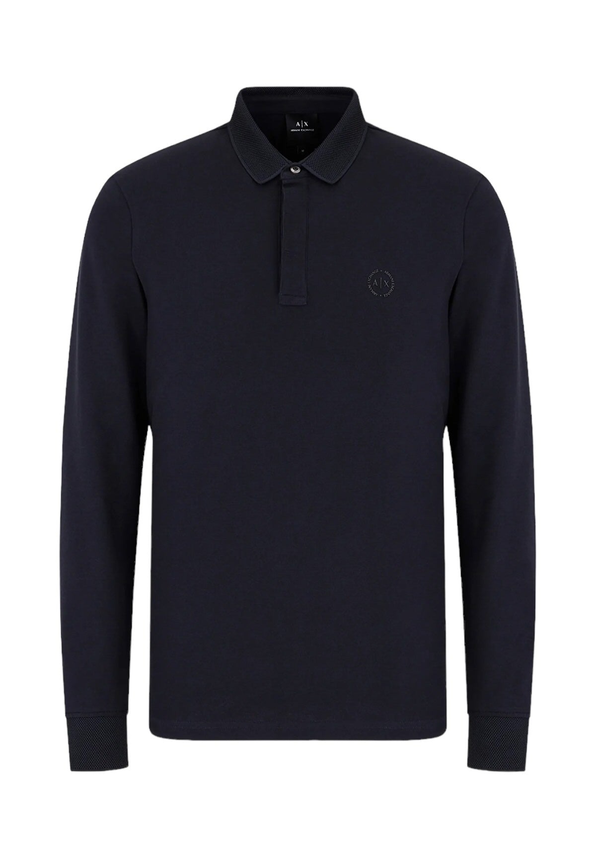 Polo Piqué Polo slim fit in cotone stretch a maniche lunghe 8NZF79 Navy