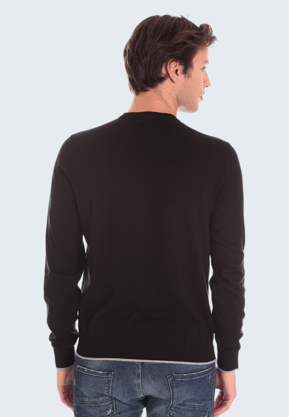 Maglione Girocollo Maglione in Filato Morbido 8NZM6A Black