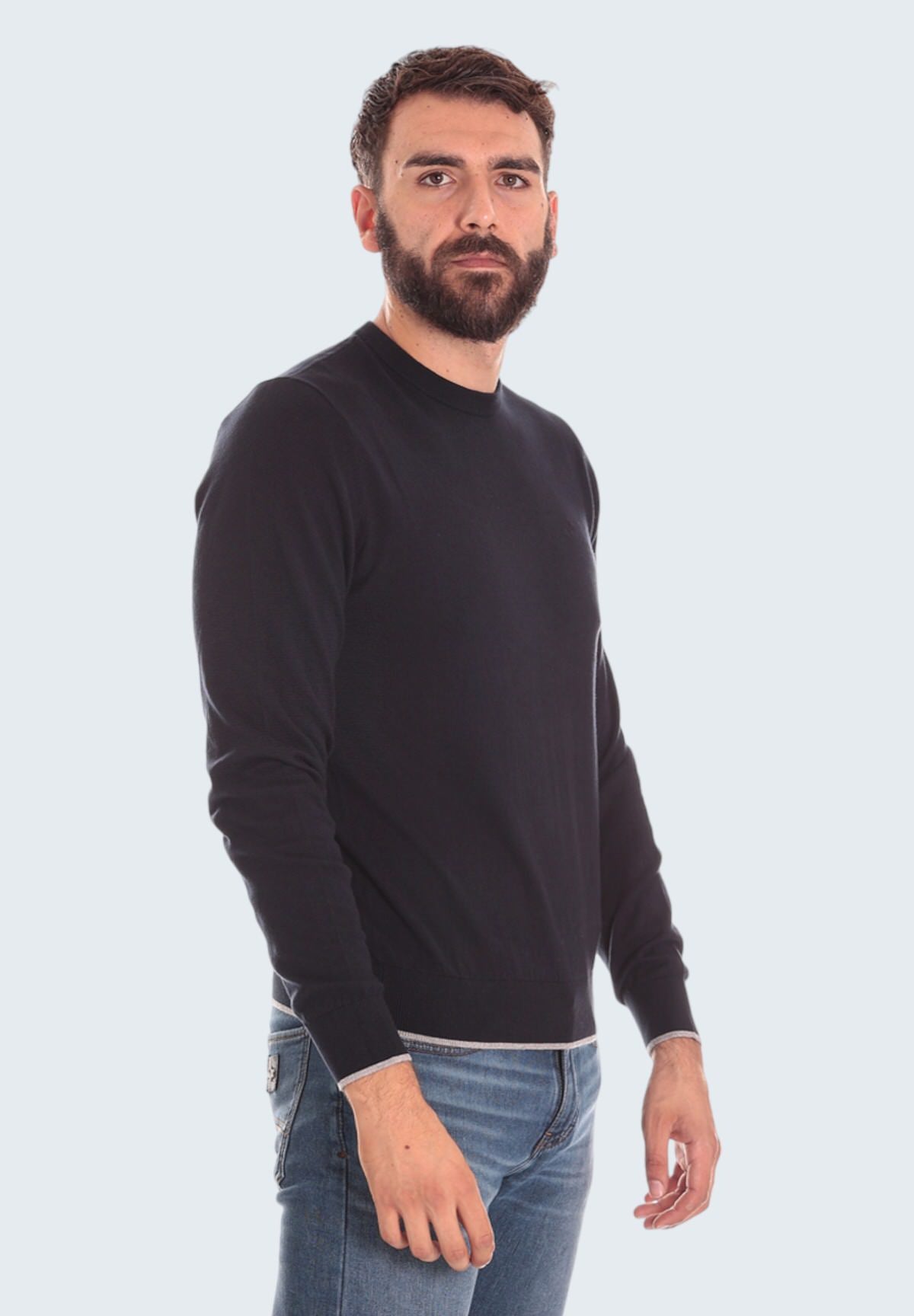 Maglione Girocollo Maglione in Filato Morbido 8NZM6A Navy