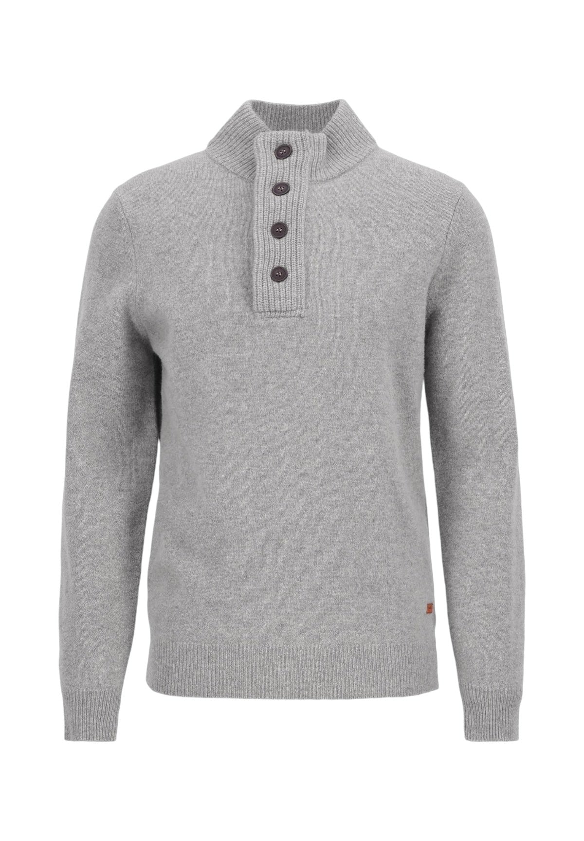 Maglione Collo Alto Essential Patch Half Zip Mkn0585 Stone