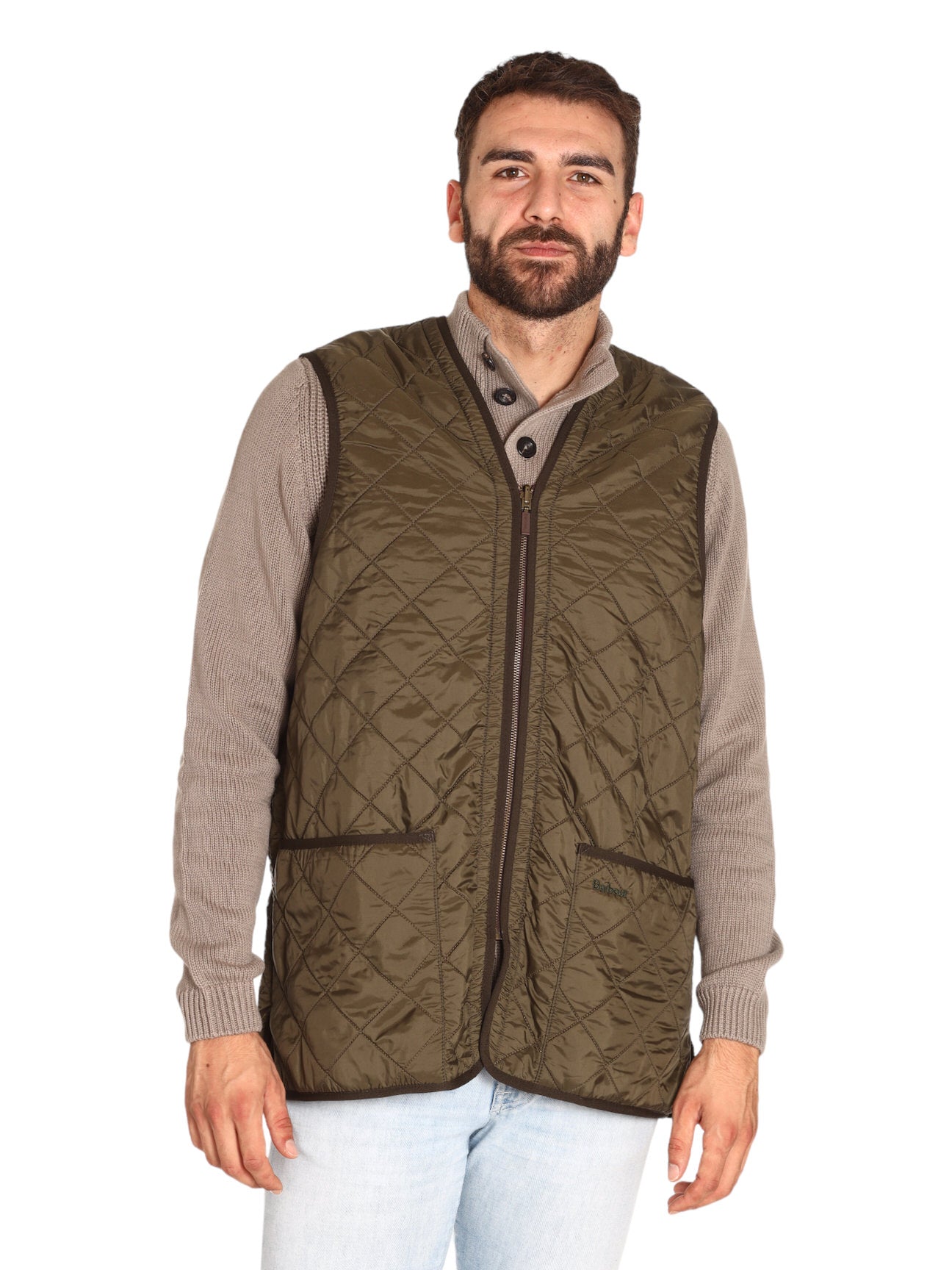 Smanicato Gilet Polarquilt Waistcoat Zip Liner MLI0002 Olive